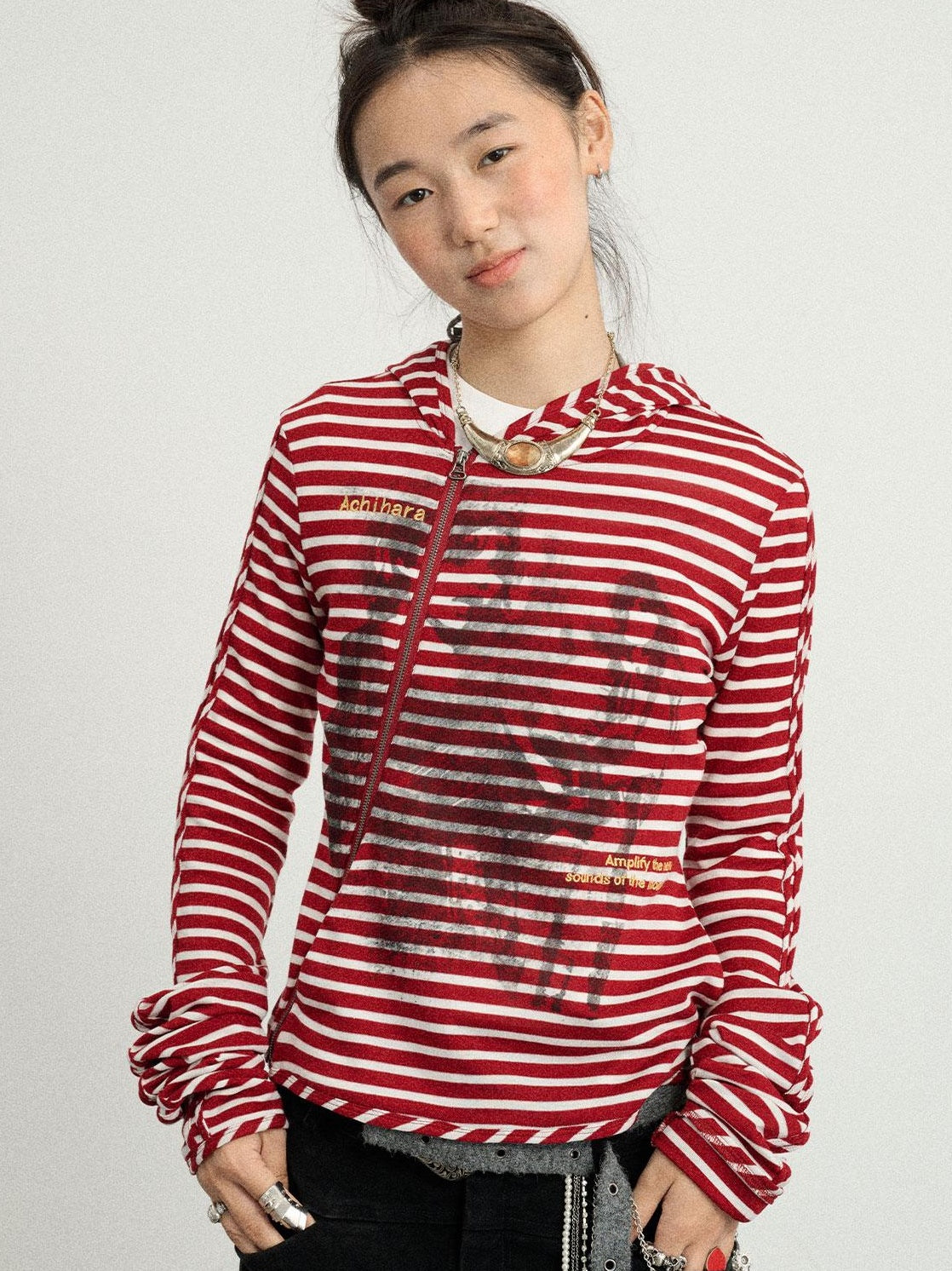 Achihara 2025 Striped Bandage Jacket Women&