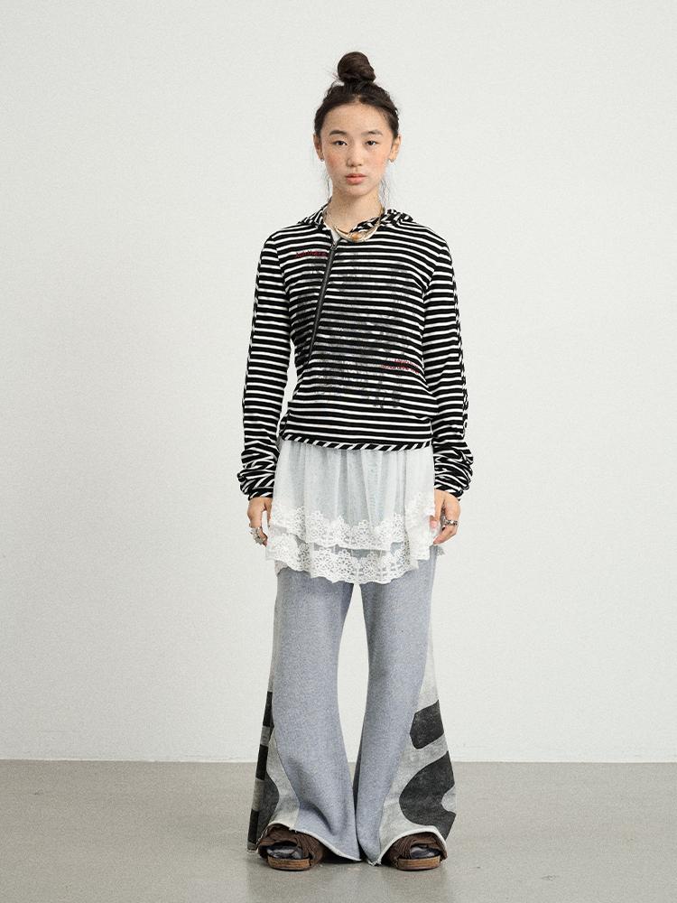 Achihara 2025 Striped Bandage Jacket Women&