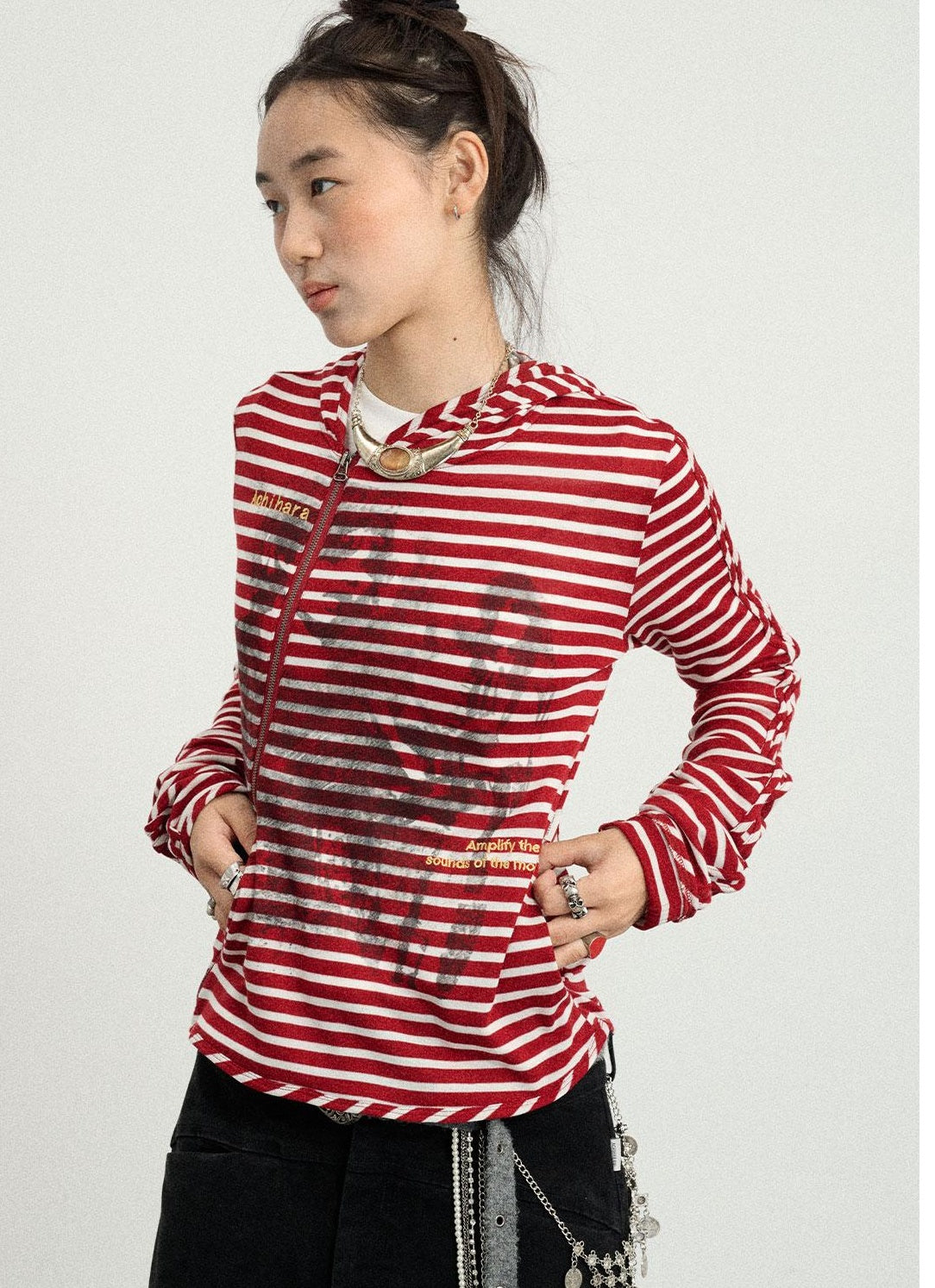 Achihara 2025 Striped Bandage Jacket Women&