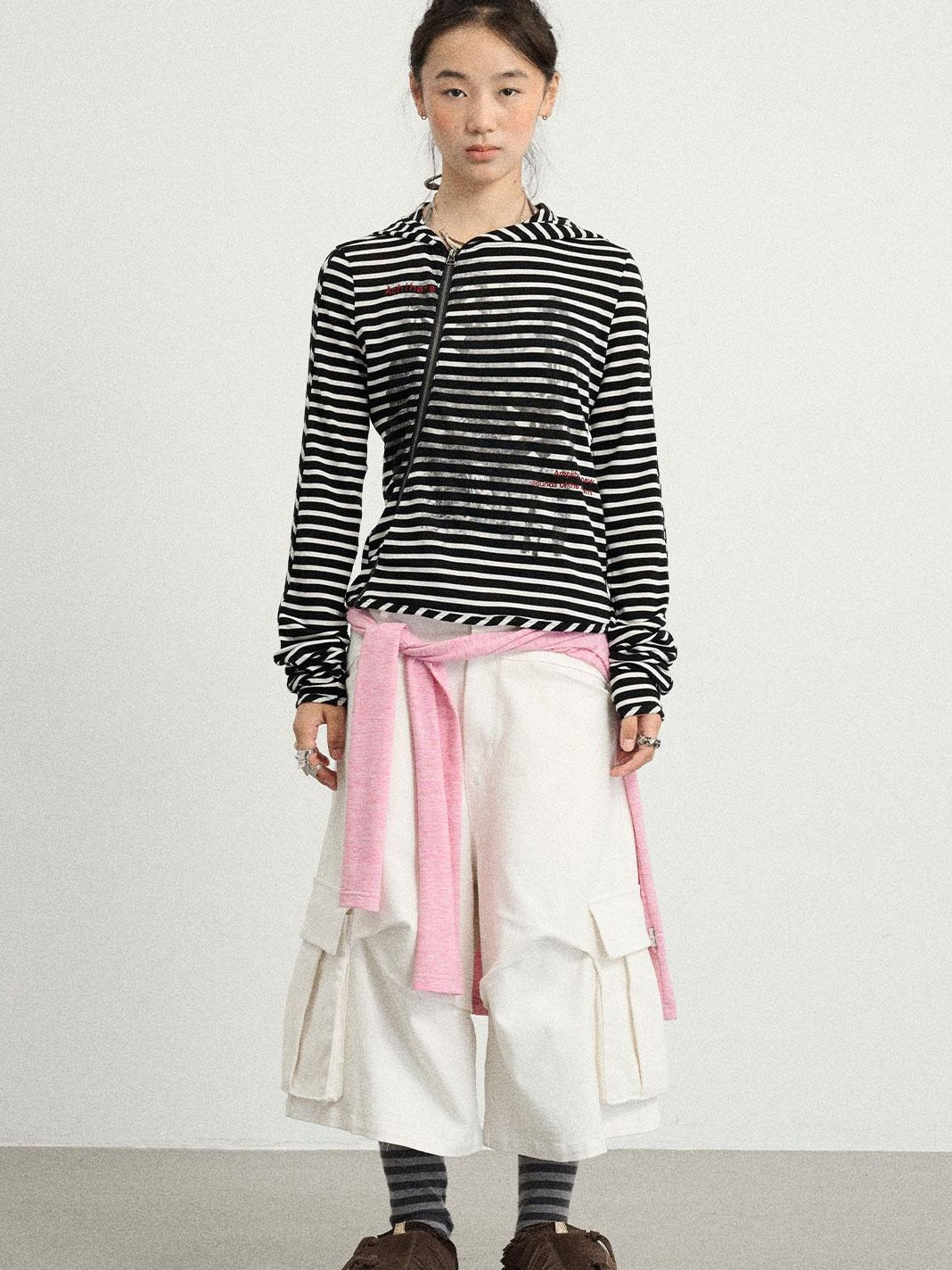 Achihara 2025 Striped Bandage Jacket Women&