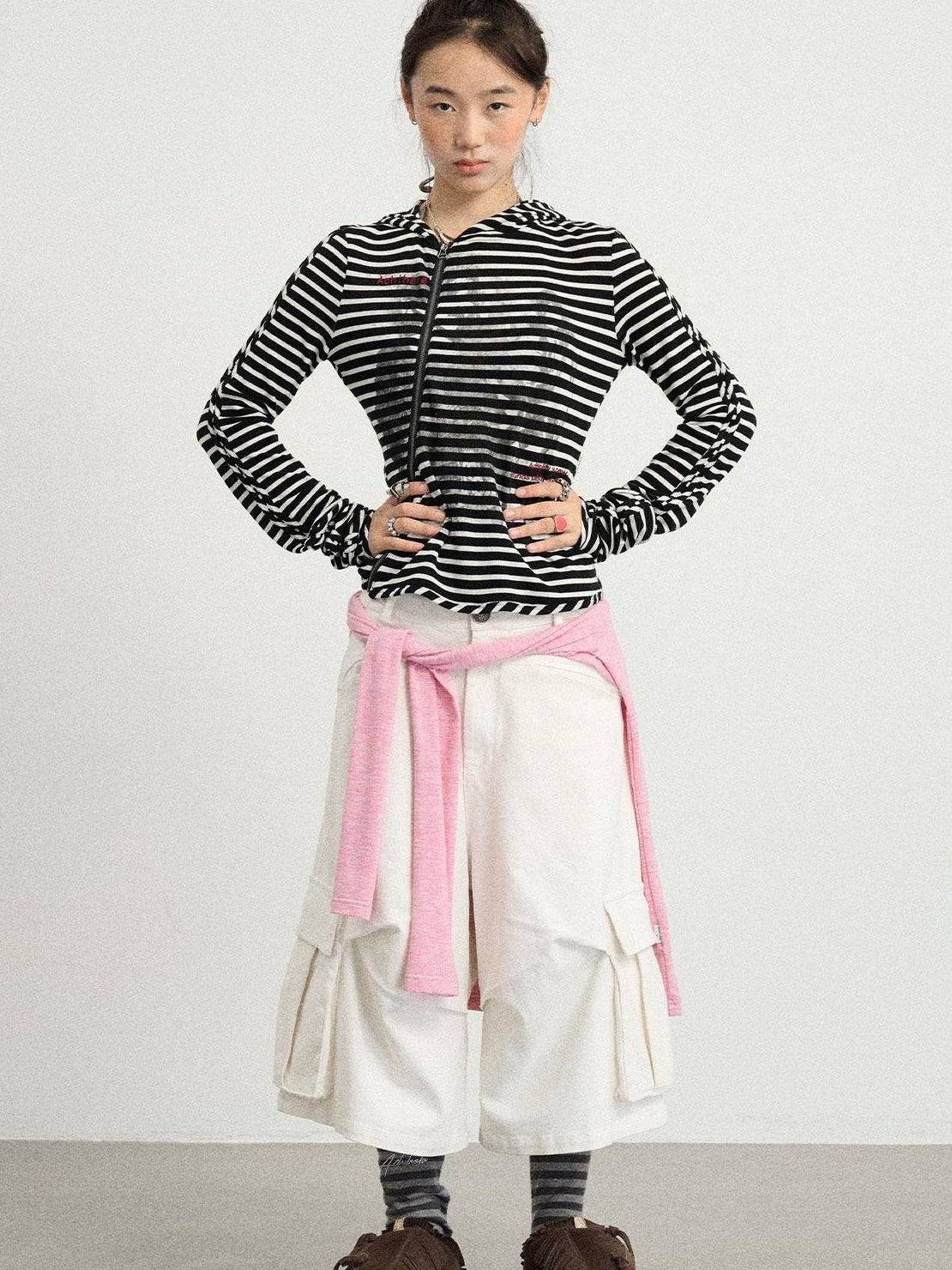 Achihara 2025 Striped Bandage Jacket Women&