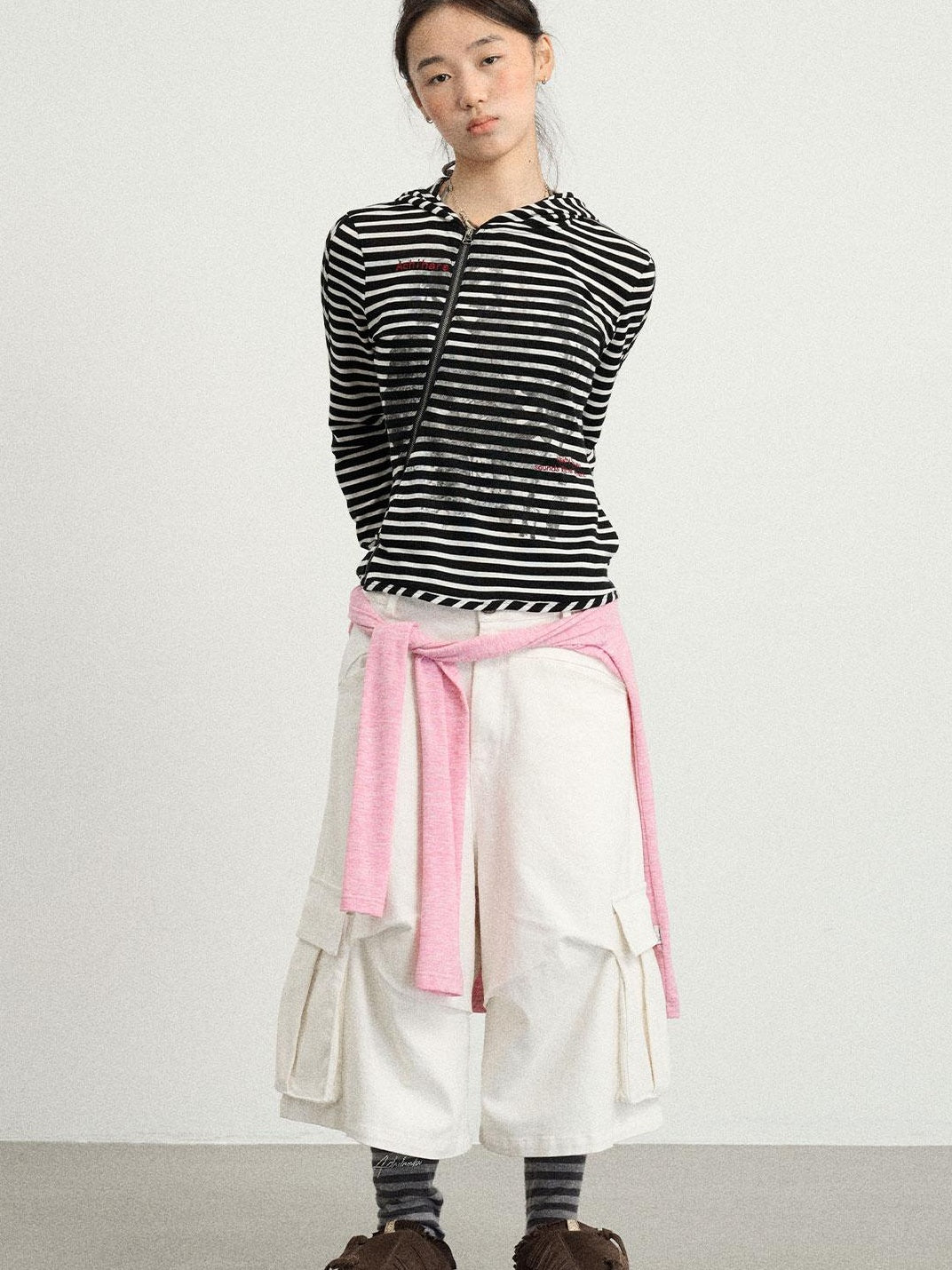 Achihara 2025 Striped Bandage Jacket Women&