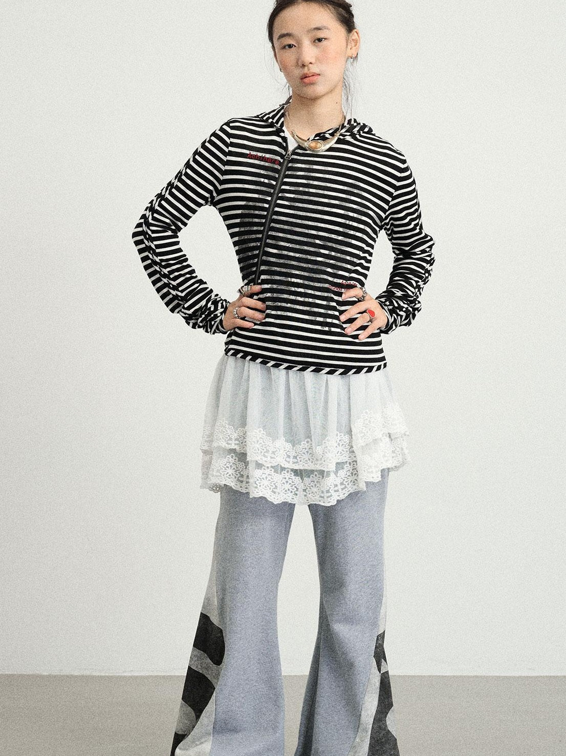 Achihara 2025 Striped Bandage Jacket Women&