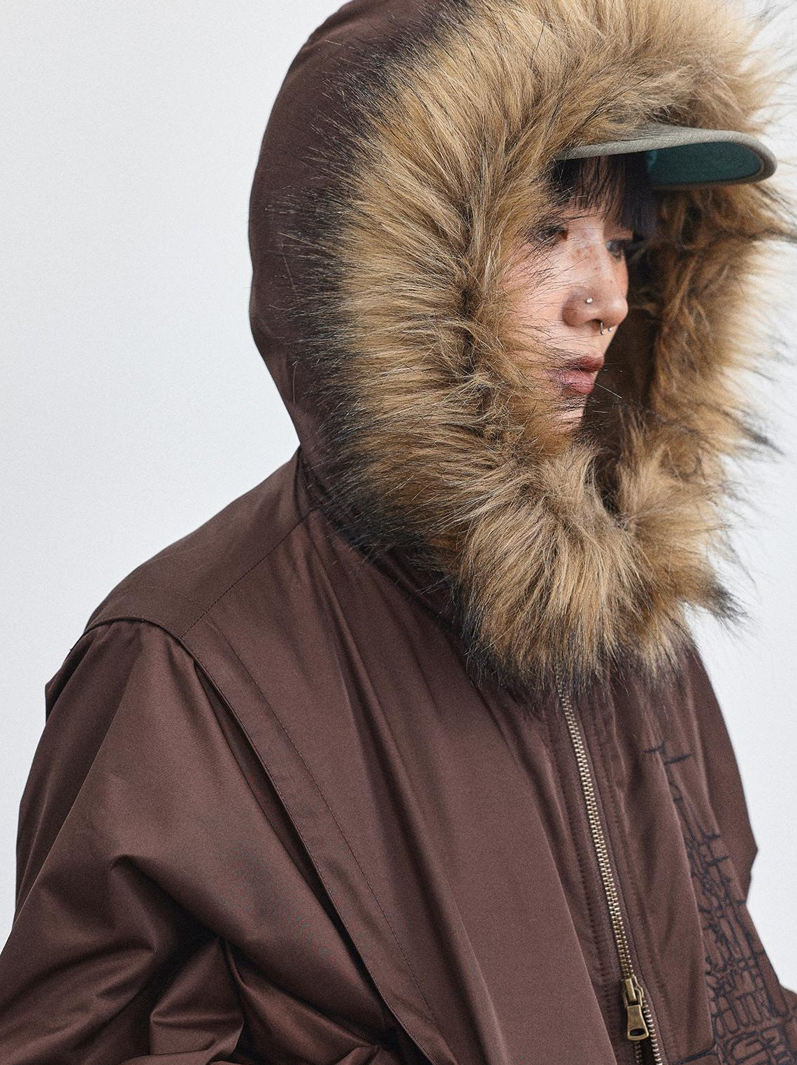 Achihara 2025 Winter Jacket With Fur Collar Windbreaker Coat