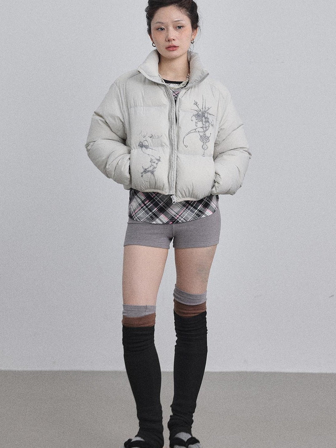 Achihara 2025 Winter Short Puffer Jacket For Women Coats