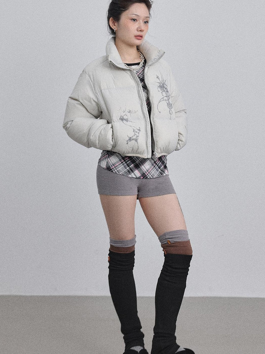 Achihara 2025 Winter Short Puffer Jacket For Women Coats