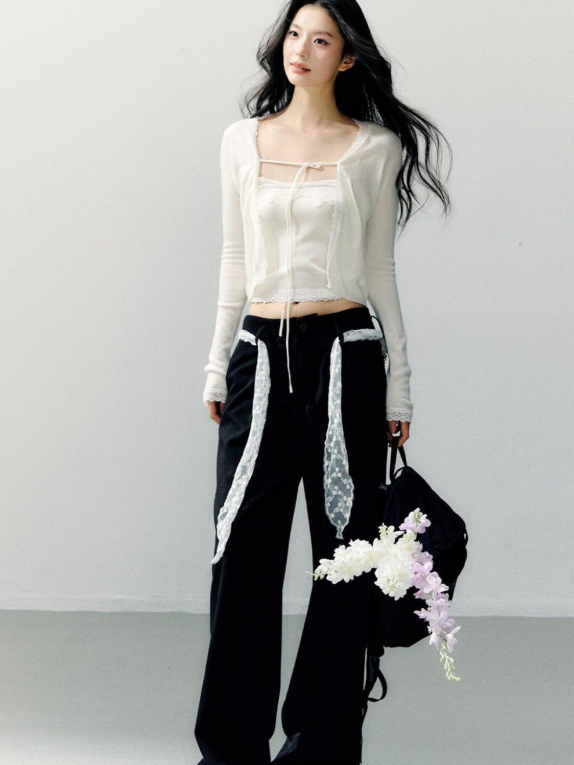 7Shiftin Two Piece High Waist Solid Knit Square Neck Casual Women Long Sleeve Crop Tops