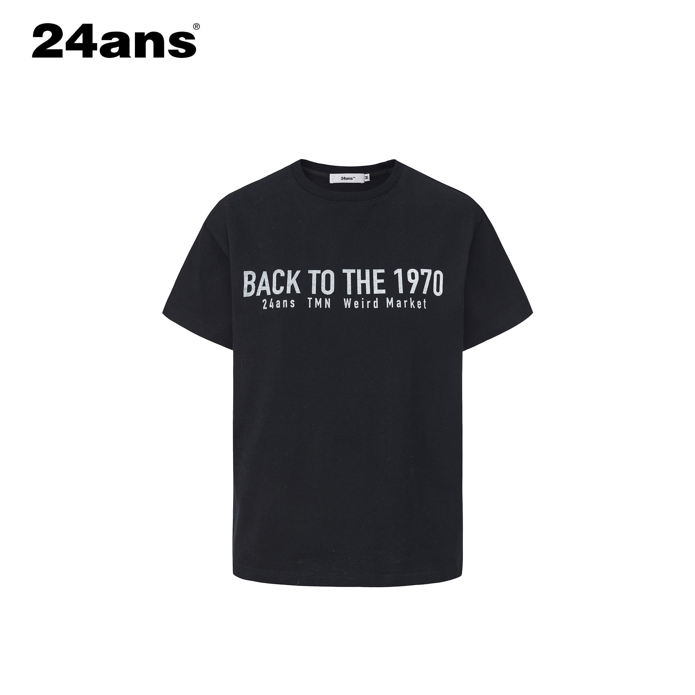 24ans 100% Cotton Casual Printed Straight Fit Unisex Crew Neck Short Sleeve T-Shirts