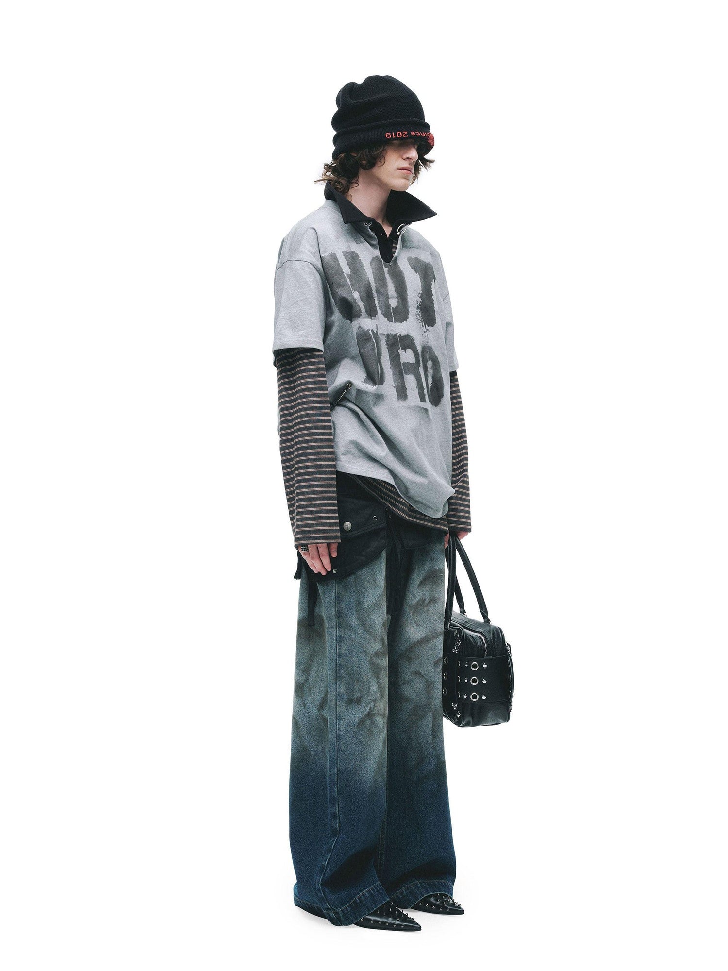 24ans 100% Cotton Loose Punk Drop Shoulder Unisex Letter Print Short Sleeve T-Shirts