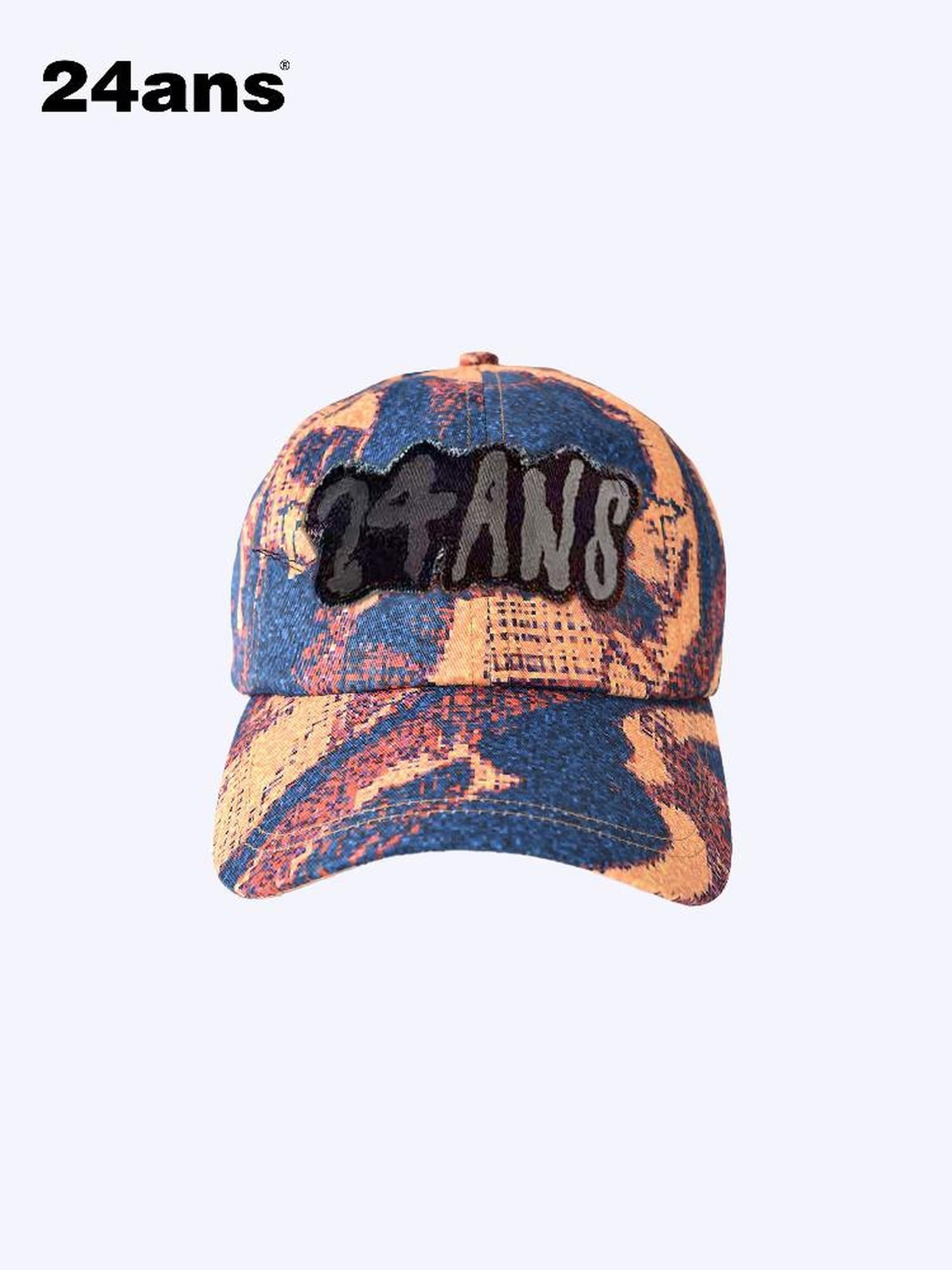 24ans Applique Pixel Print Adjustable Baseball Cap