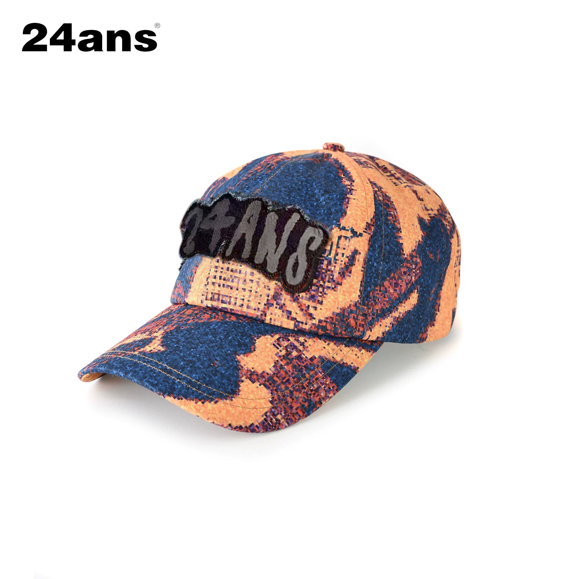 24ans_Applique_Pixel_Print_Adjustable_Baseball_Cap_MISSTT