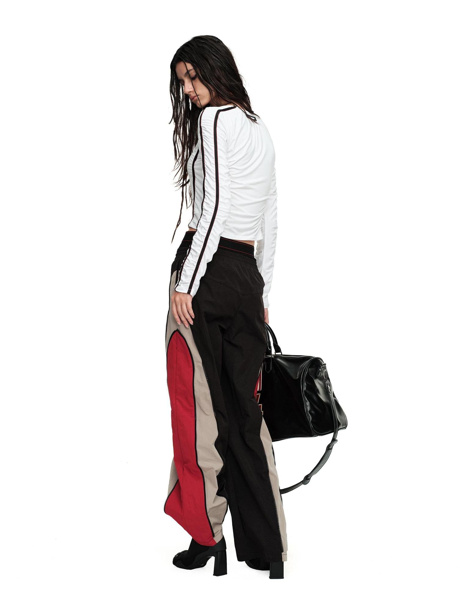 24ans Asymmetric Stretch Ribbed Crop Tee