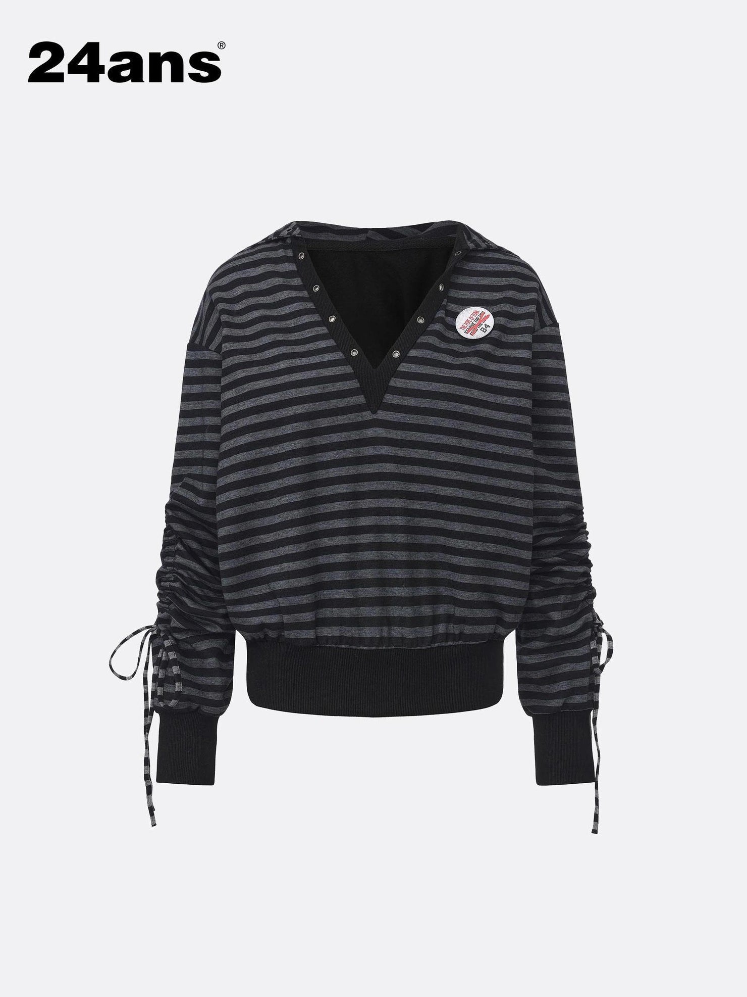 24ans Back Crystal Zip Up Hoodie T-shirt