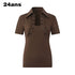 24ans Back Cutout Lettering Print Polo Collar Laced Short Sleeve T-Shirt MISSTT