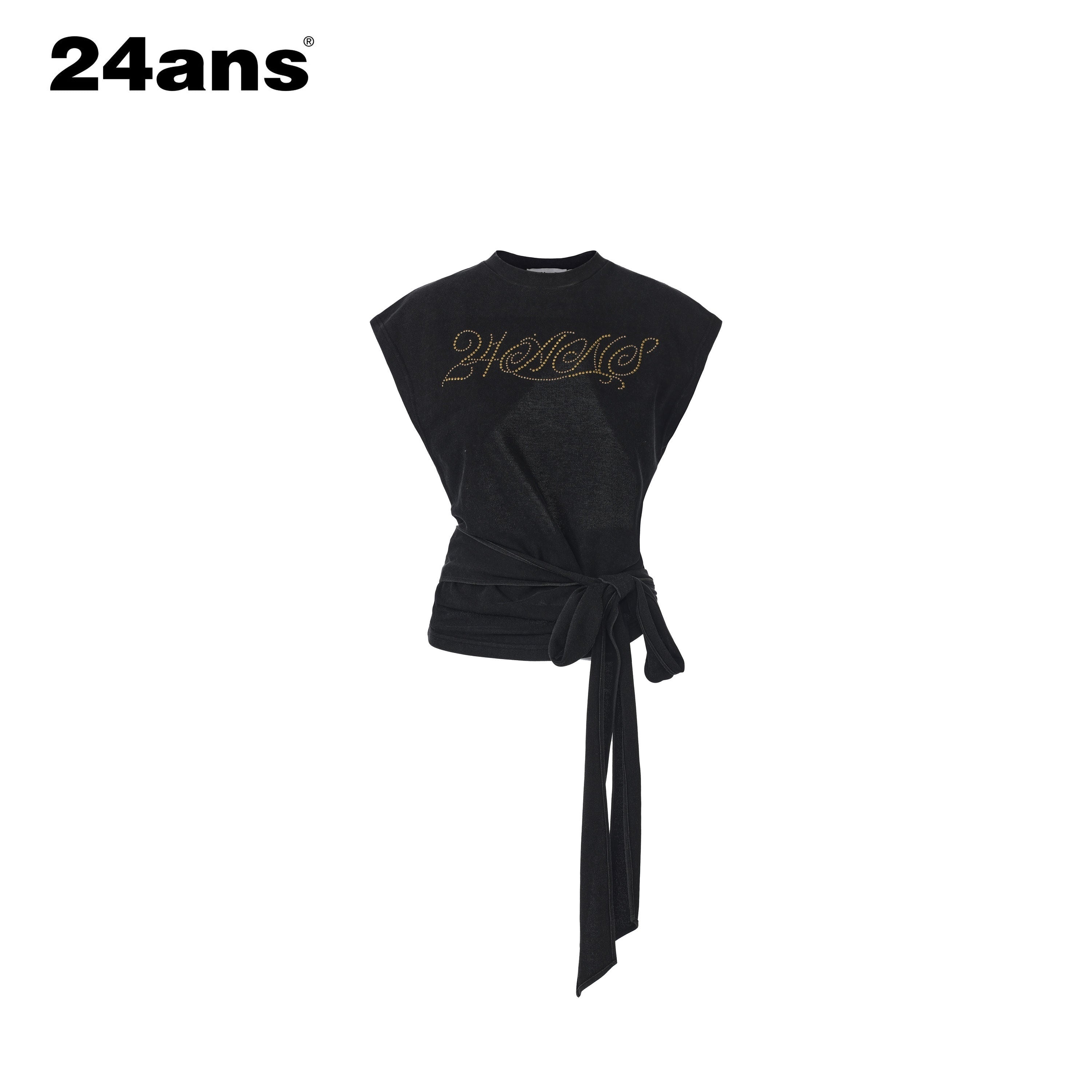 24ans_Black_Salt_Washed_Back_Cutout_Beaded_Cropped_Women&