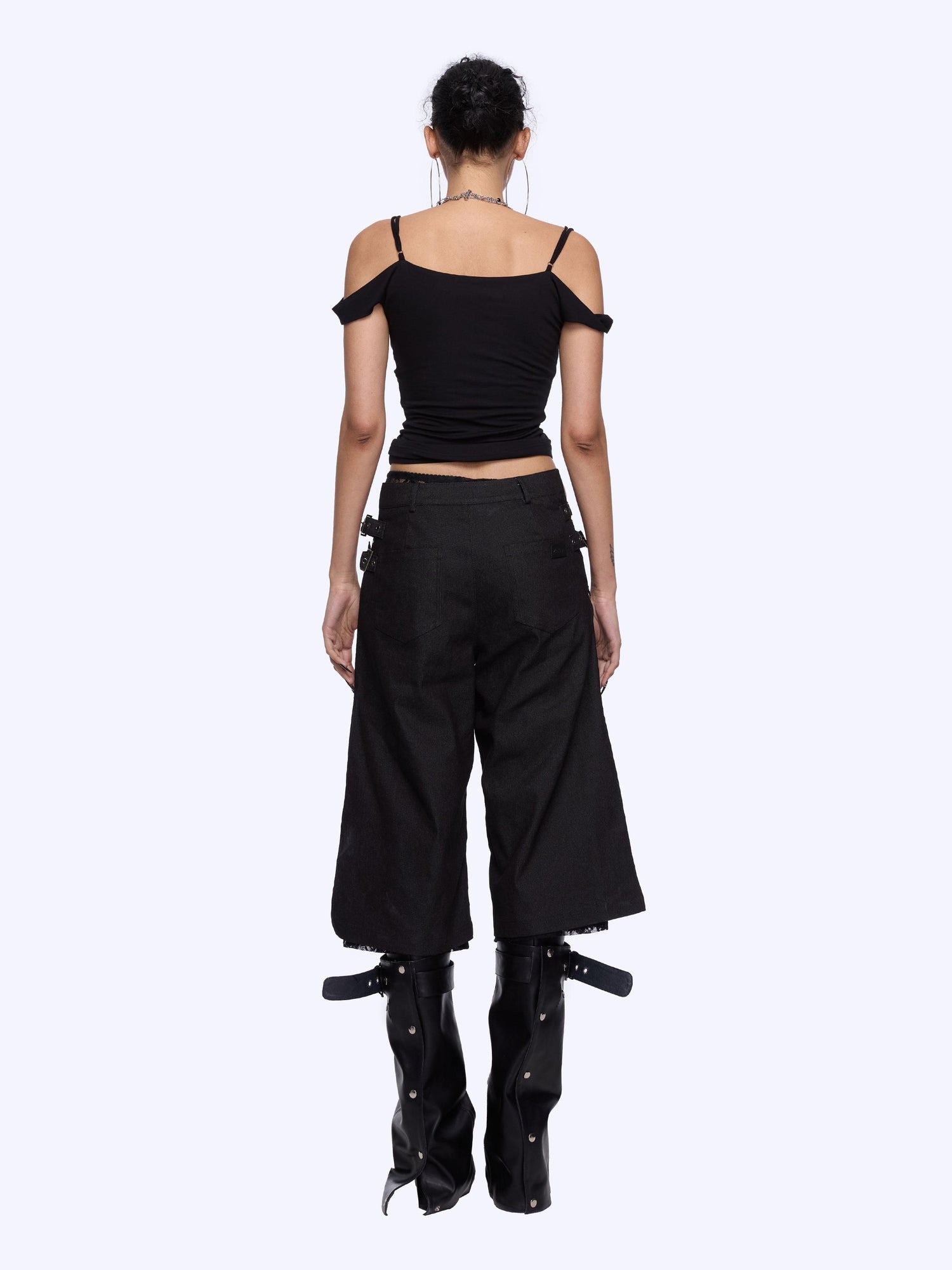 24ans Black Sequin Cowl Neck Sleeveless T Shirt