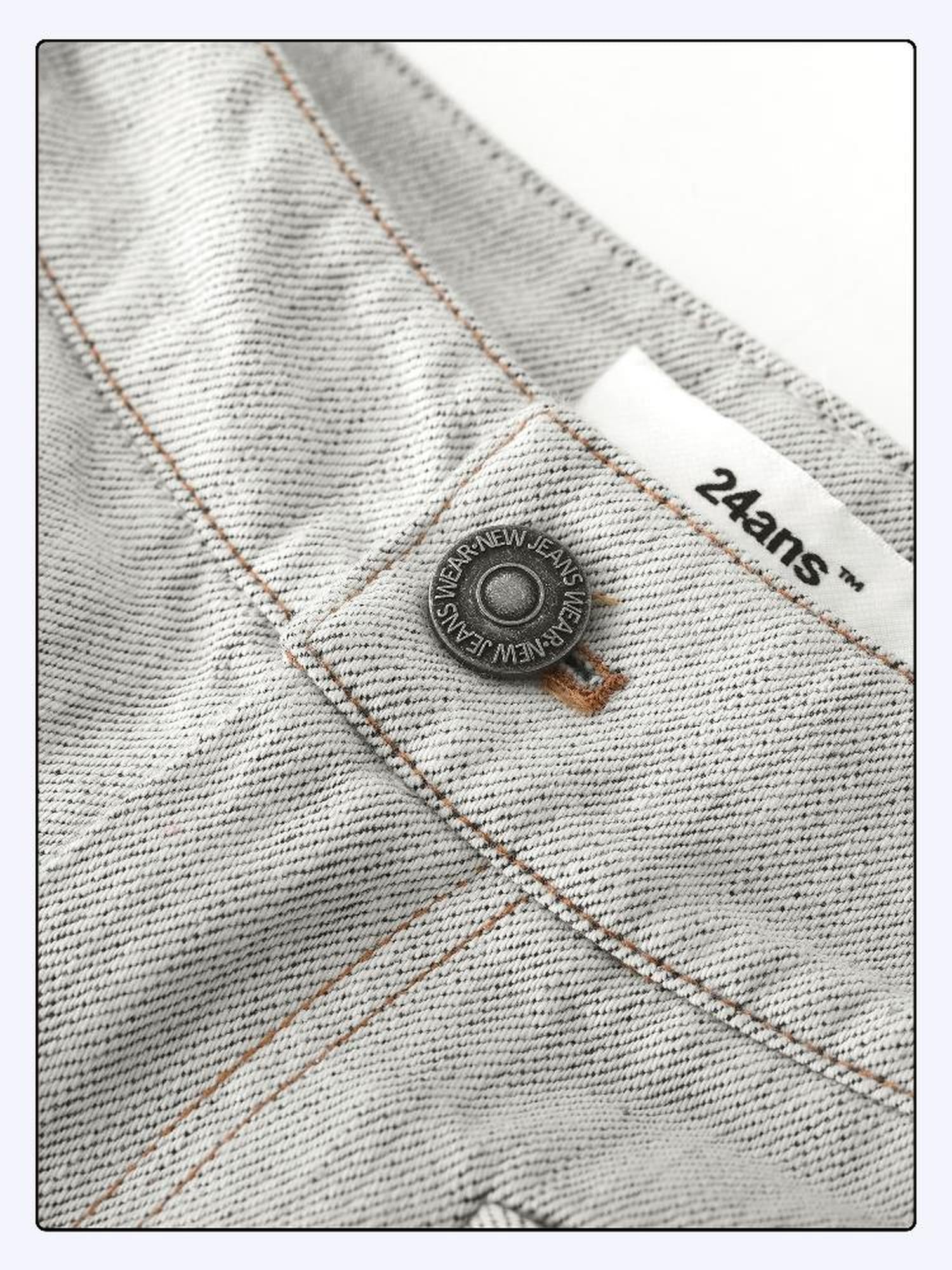 24ans Bow Tie Embroidered White Wide Leg Jeans
