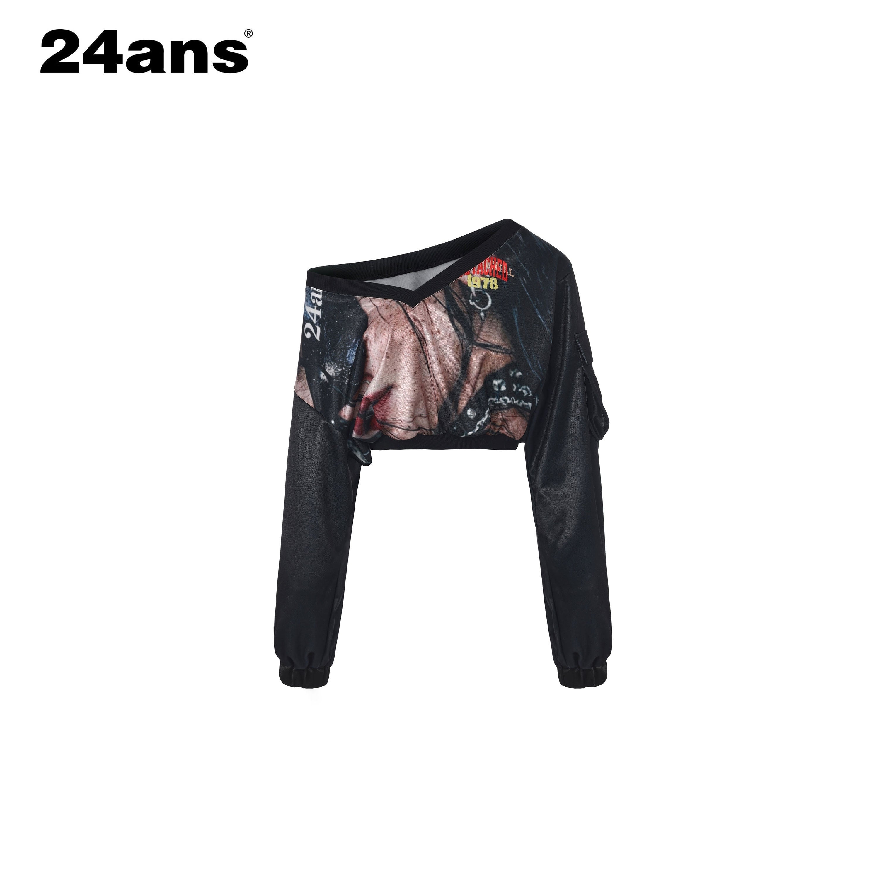 24ans_Breathable_Mesh_Letter_Print_Long_Sleeve_Two_Piece_Casual_Top_&_Shorts_Sets_MISSTT