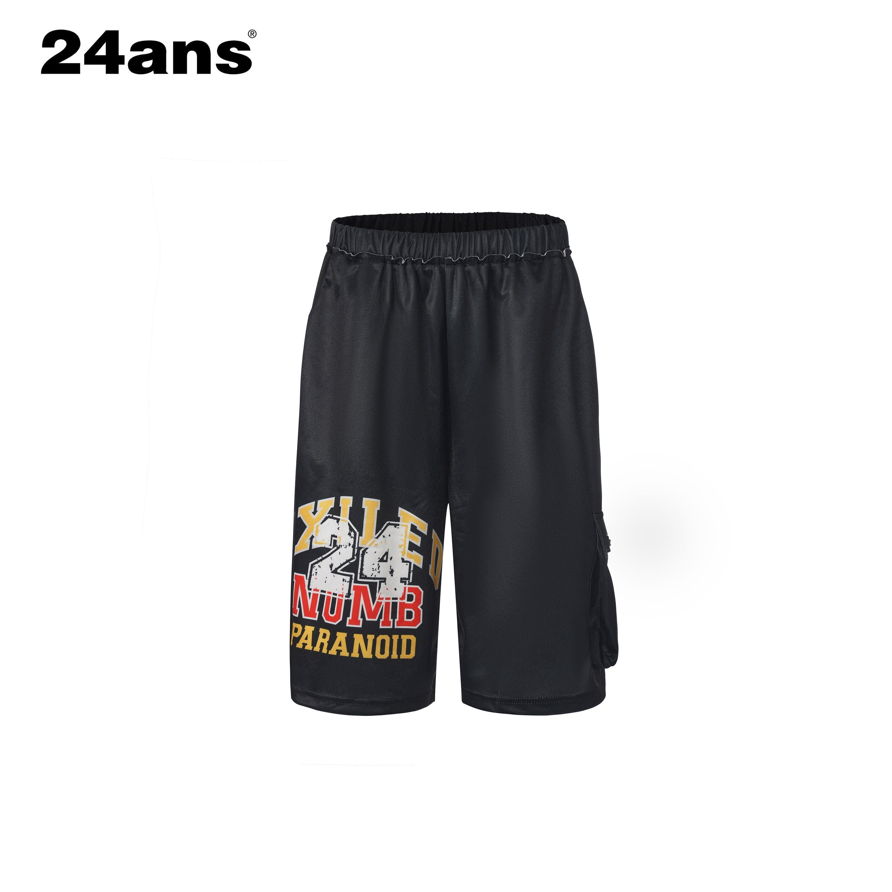 24ans_Breathable_Mesh_Letter_Print_Long_Sleeve_Two_Piece_Casual_Top_&_Shorts_Sets_MISSTT
