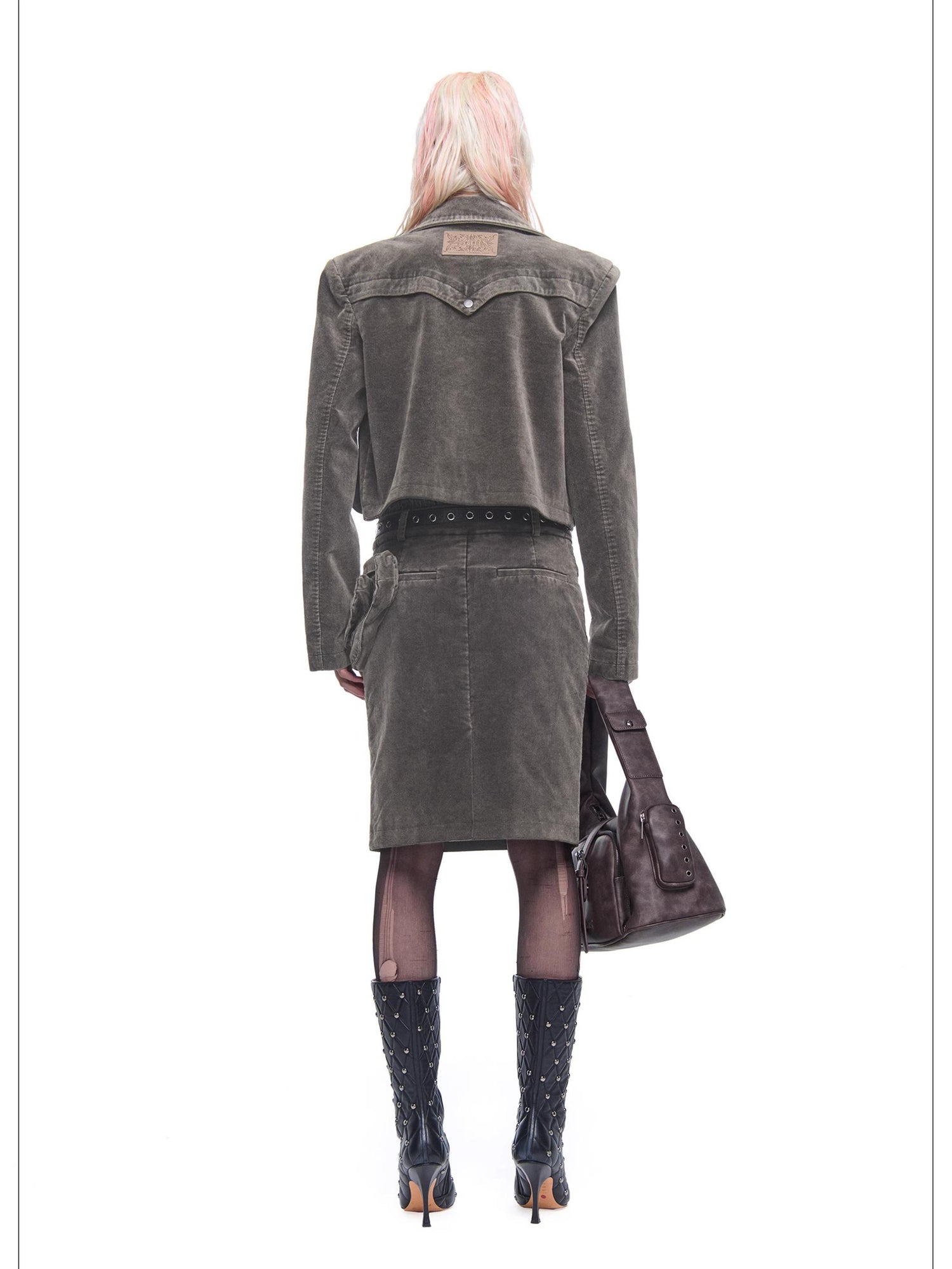 24ans Brown Cotton Blend Two Piece Set