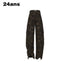 24ans Camo Cargo Pants With Split Hem MISSTT