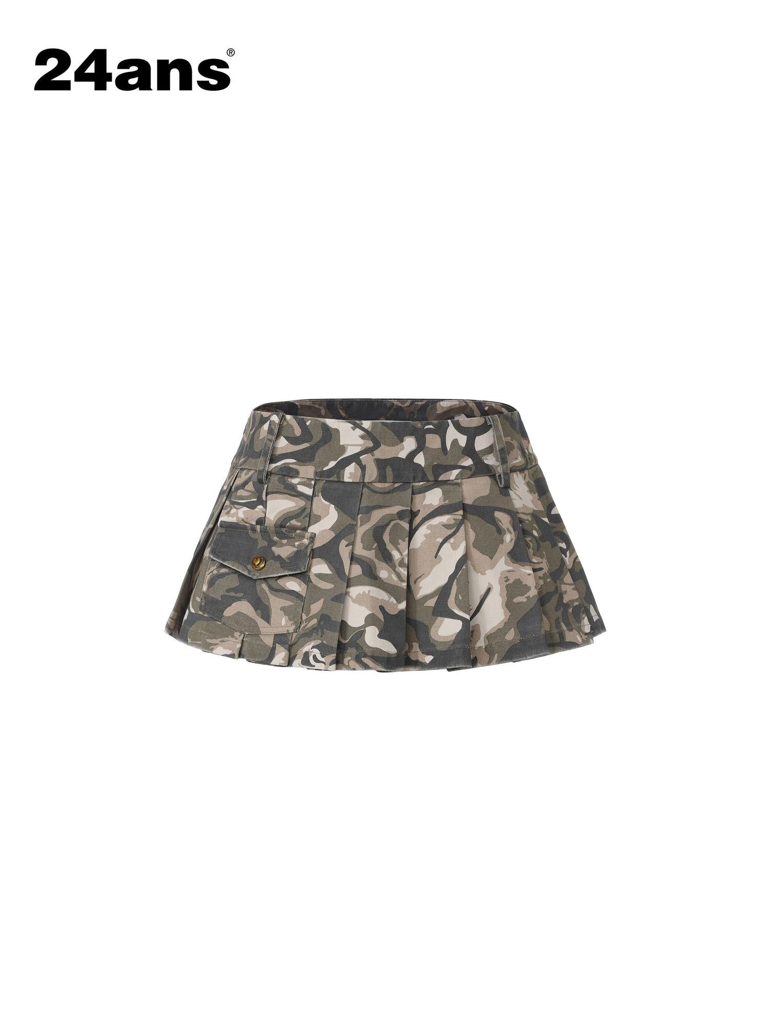 24ans Camouflage Brass Button Rhinestone Lined Women&