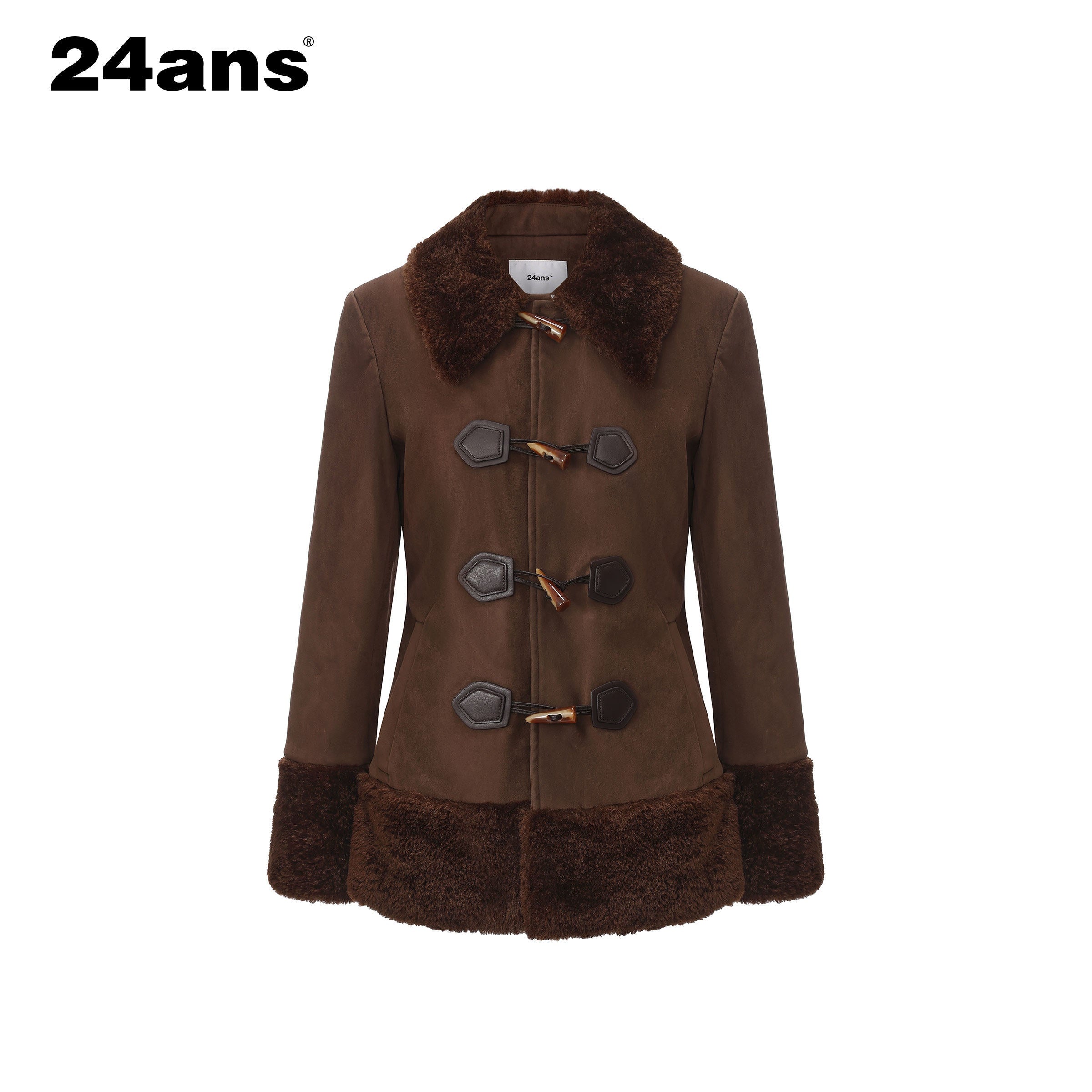 24ans_Cashmere_Blend_Casual_Tailored_Waist_Lapel_Women_Button_Khaki_Jacket_MISSTT