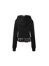 24ans Color Block Hooded Sweatshirt with Plaid Lace Hem