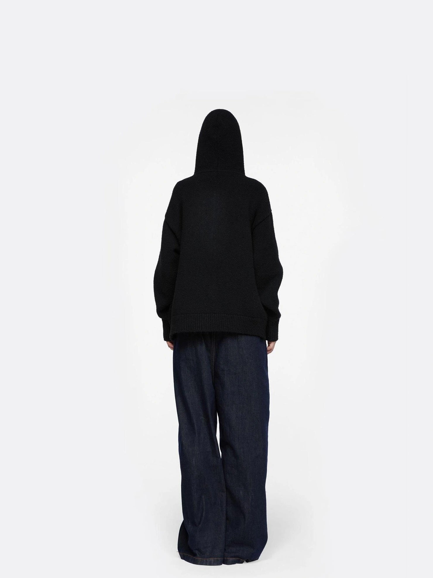 24ans Detachable Braid Hooded Knit Sweater Sweater