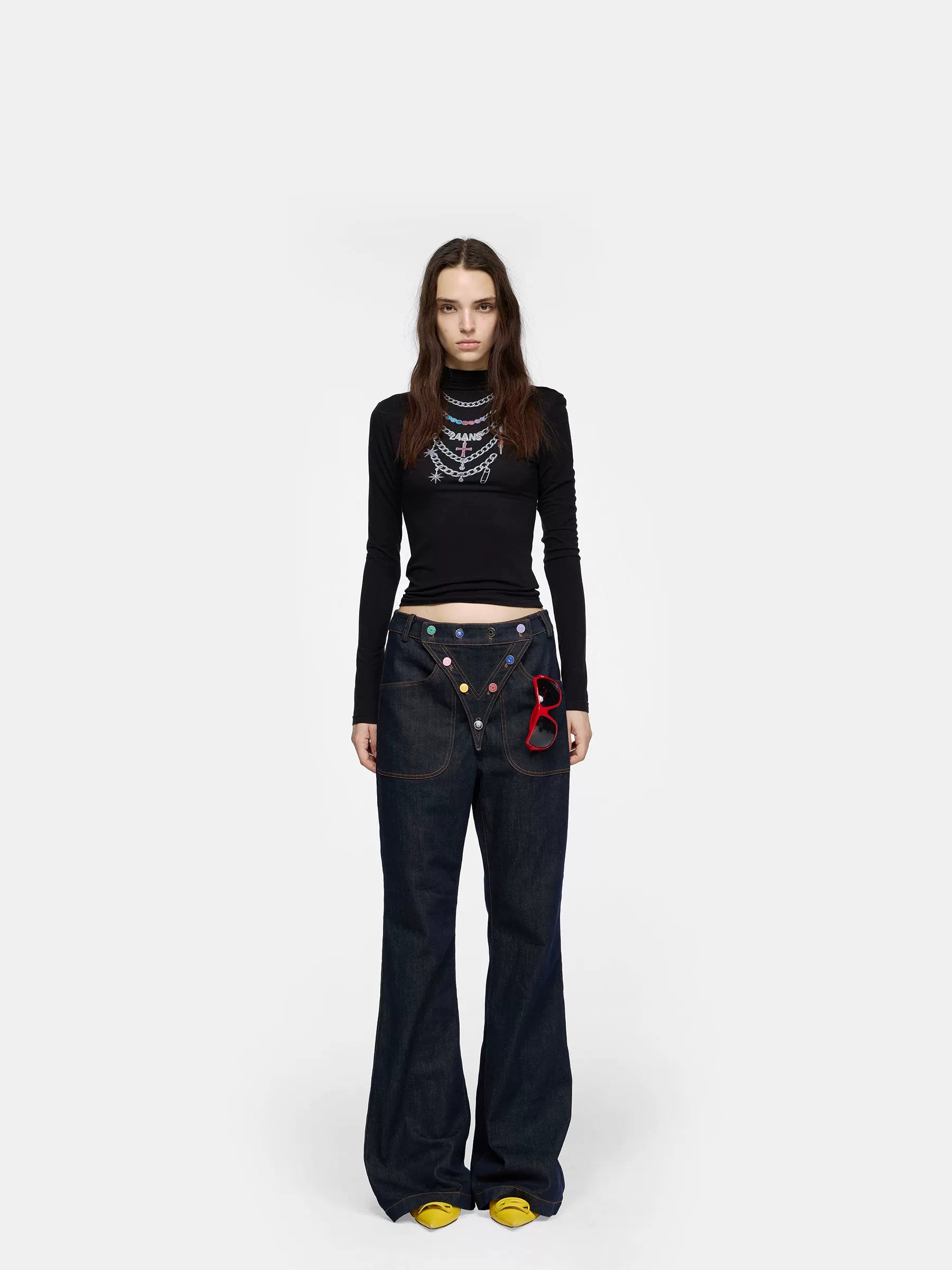 24ans Detachable Placket Flared Jeans Jeans-1
