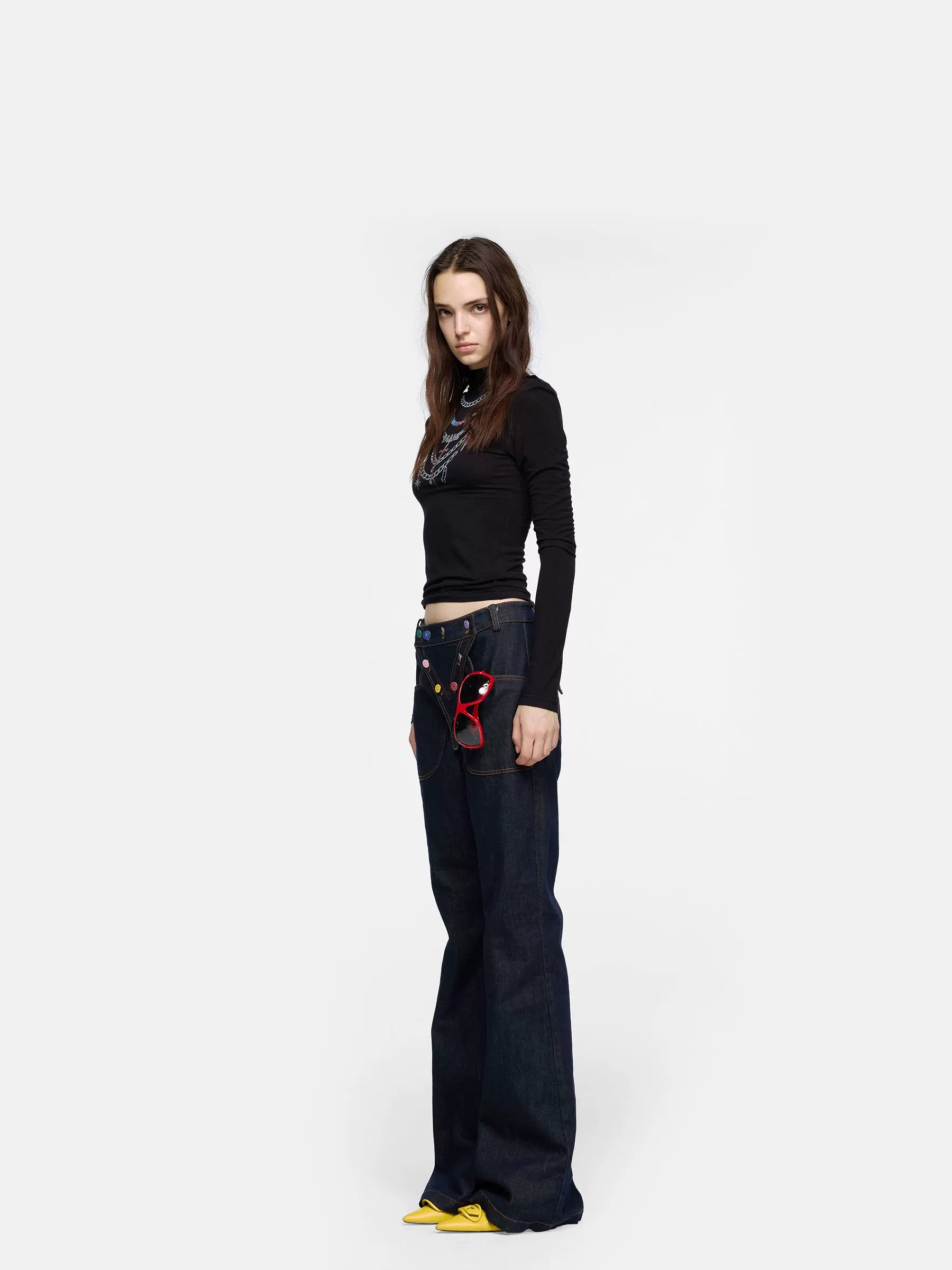 24ans Detachable Placket Flared Jeans Jeans-2