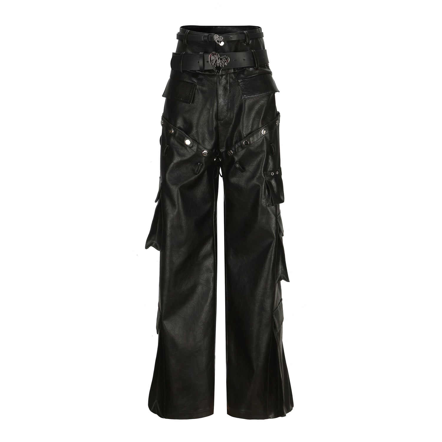 24ans Detachable Punk Studded Pu Leather Pants MISSTT