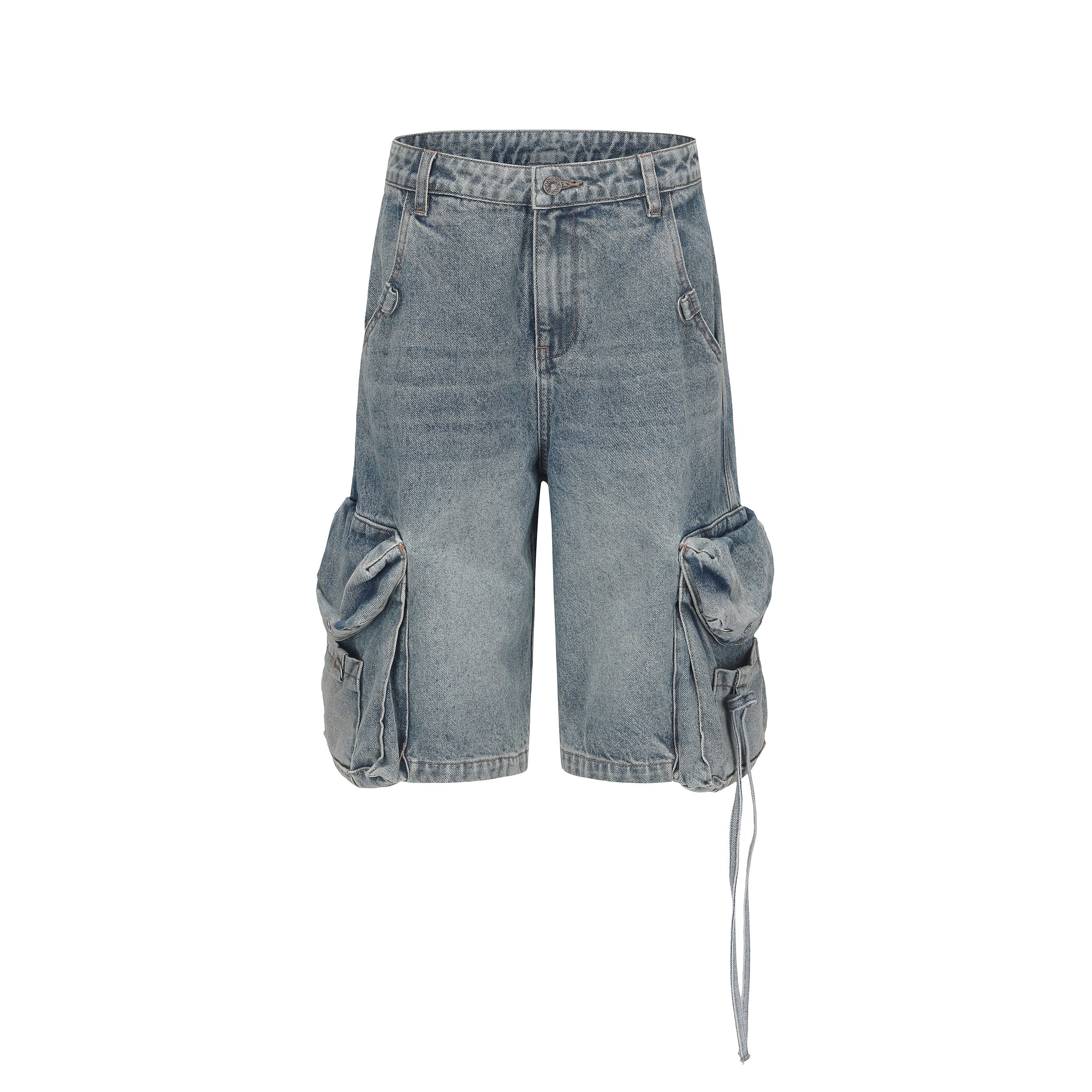 24ans_Distressed_Denim_Cargo_Wide_Leg_Shorts_MISSTT