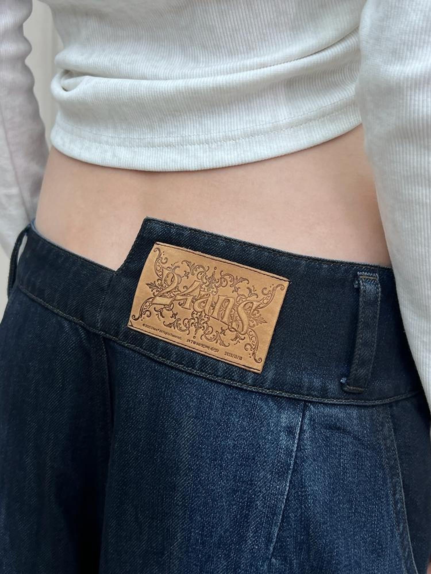 24ans Distressed Waist Flared Jeans