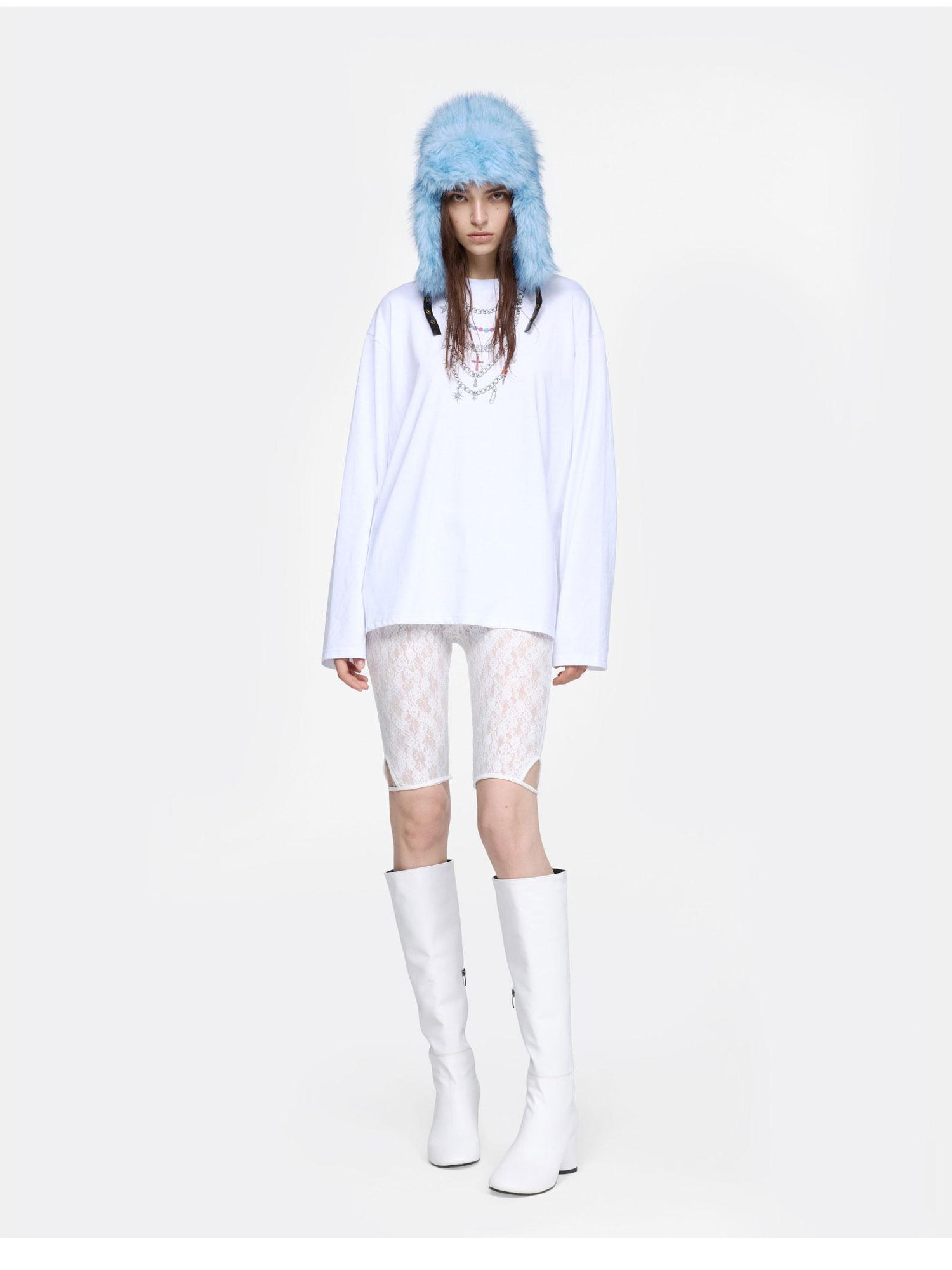 24ans Distressed White Detachable Boots