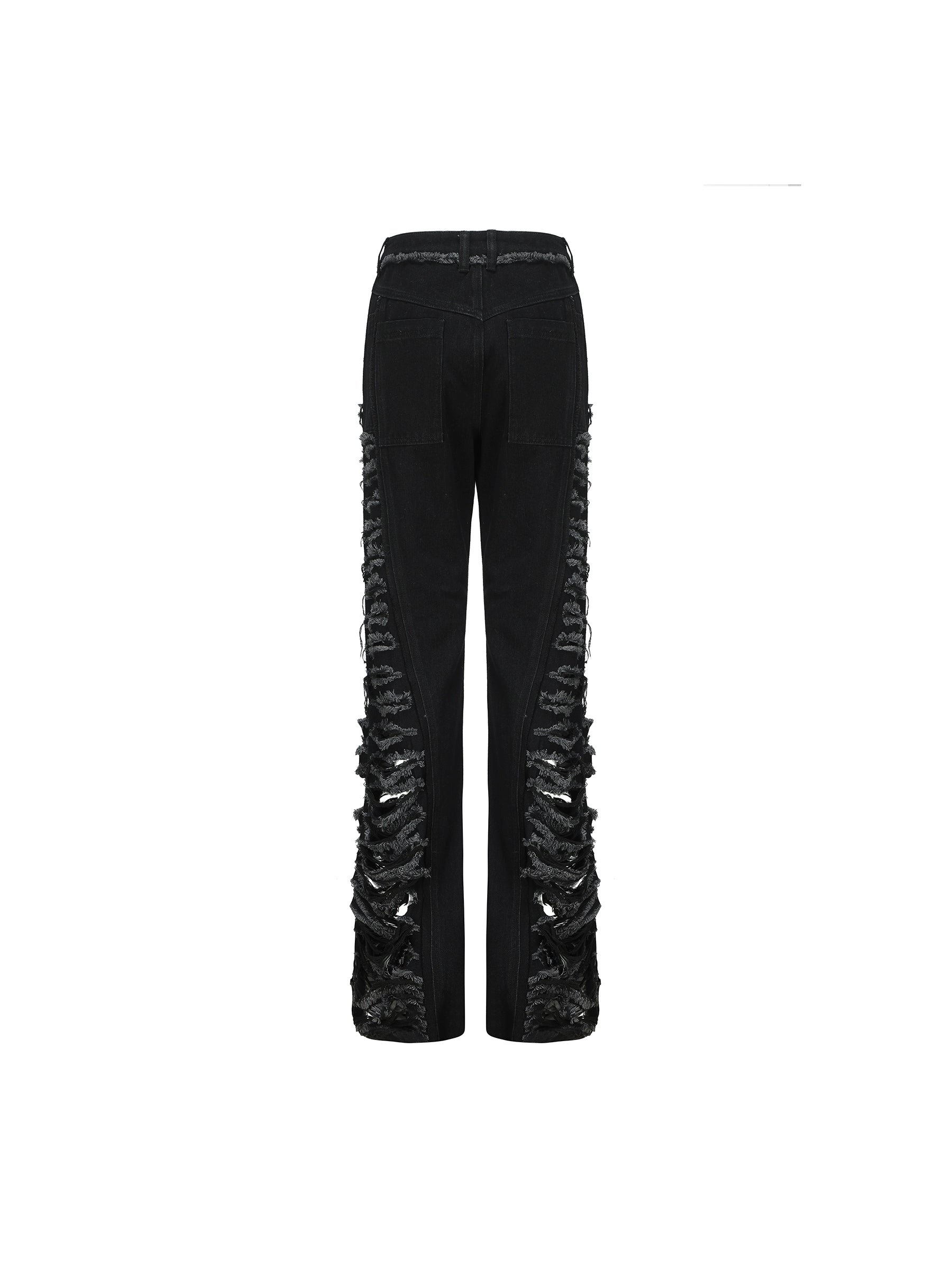 24ans_Double_Color_Side_Frayed_Ripped_Flared_Denim_Pants_MISSTT