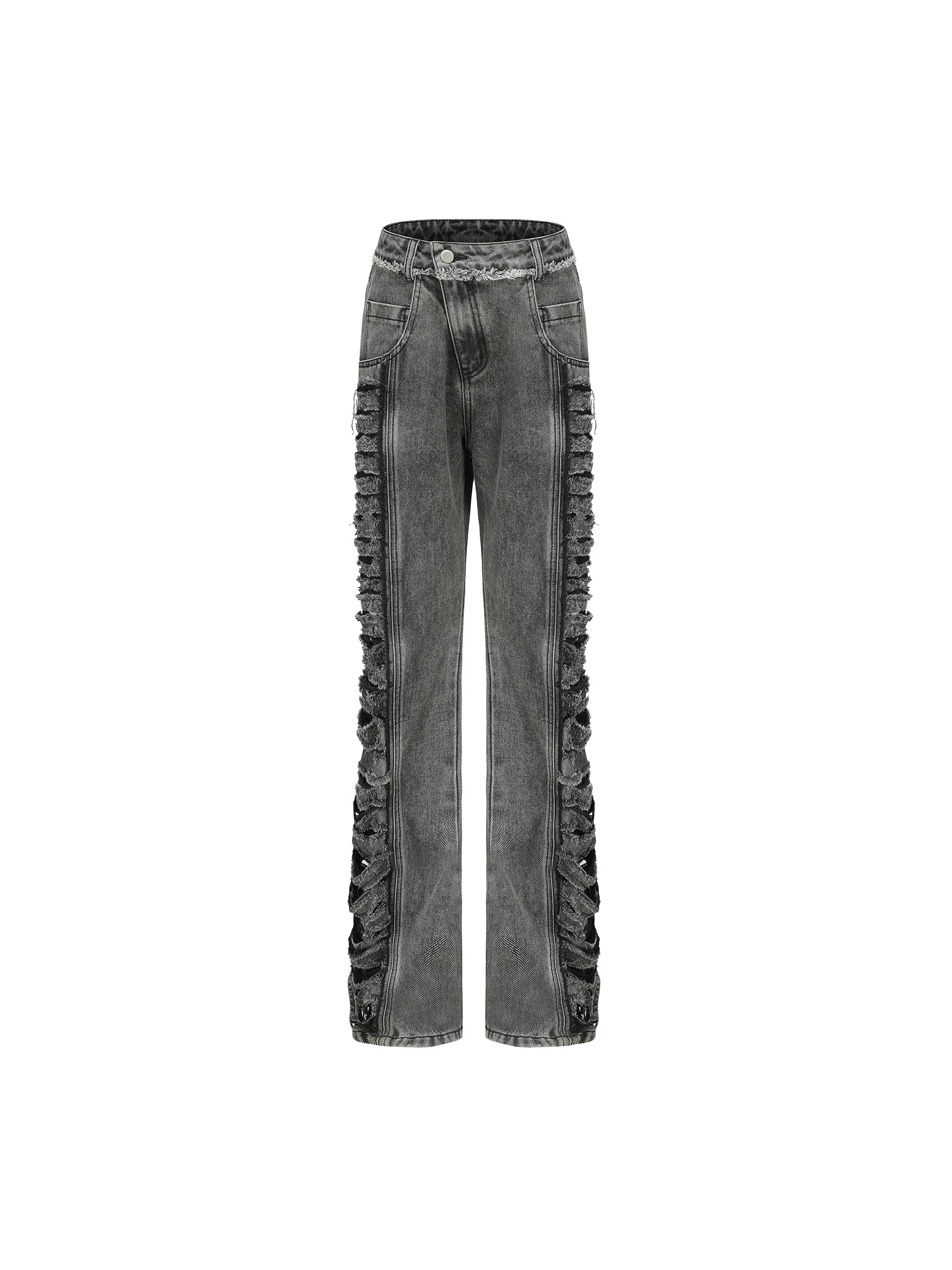 24ans_Double_Color_Side_Frayed_Ripped_Flared_Denim_Pants_MISSTT