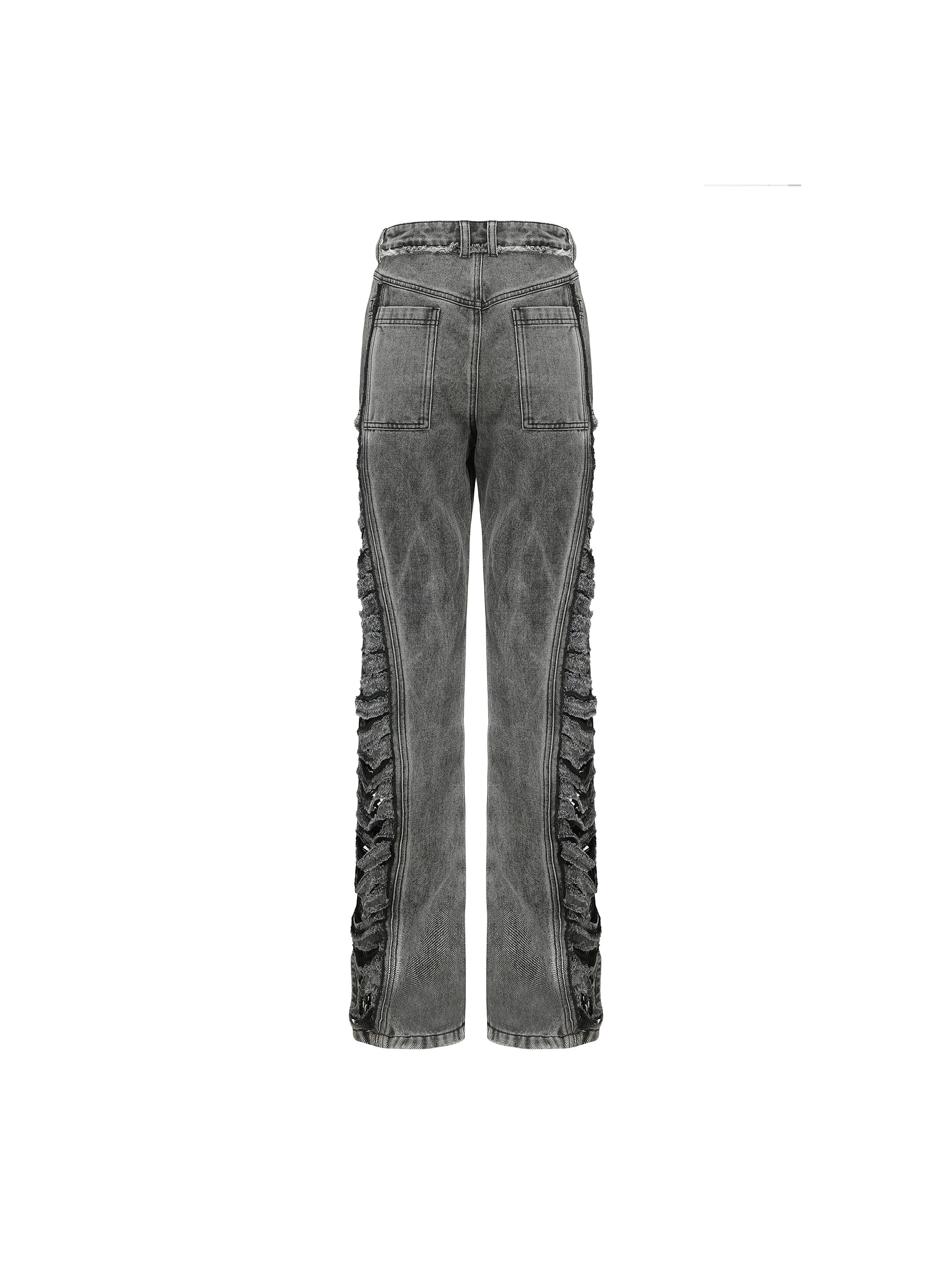 24ans_Double_Color_Side_Frayed_Ripped_Flared_Denim_Pants_MISSTT