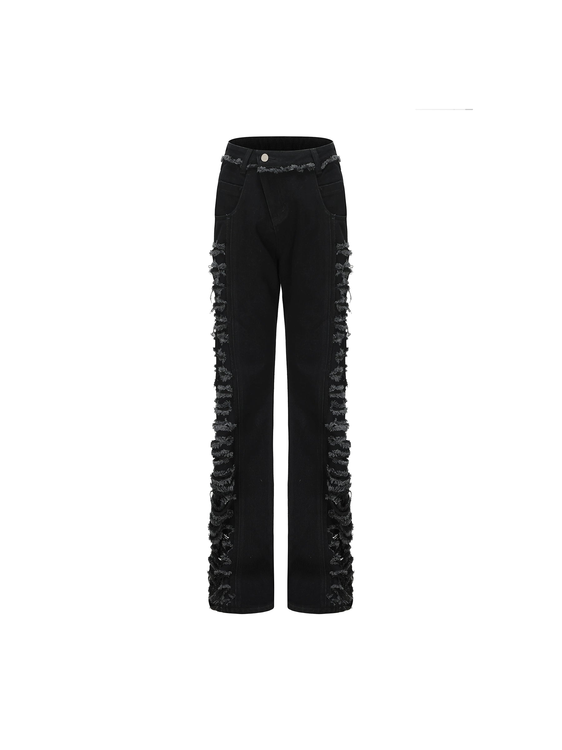 24ans_Double_Color_Side_Frayed_Ripped_Flared_Denim_Pants_MISSTT