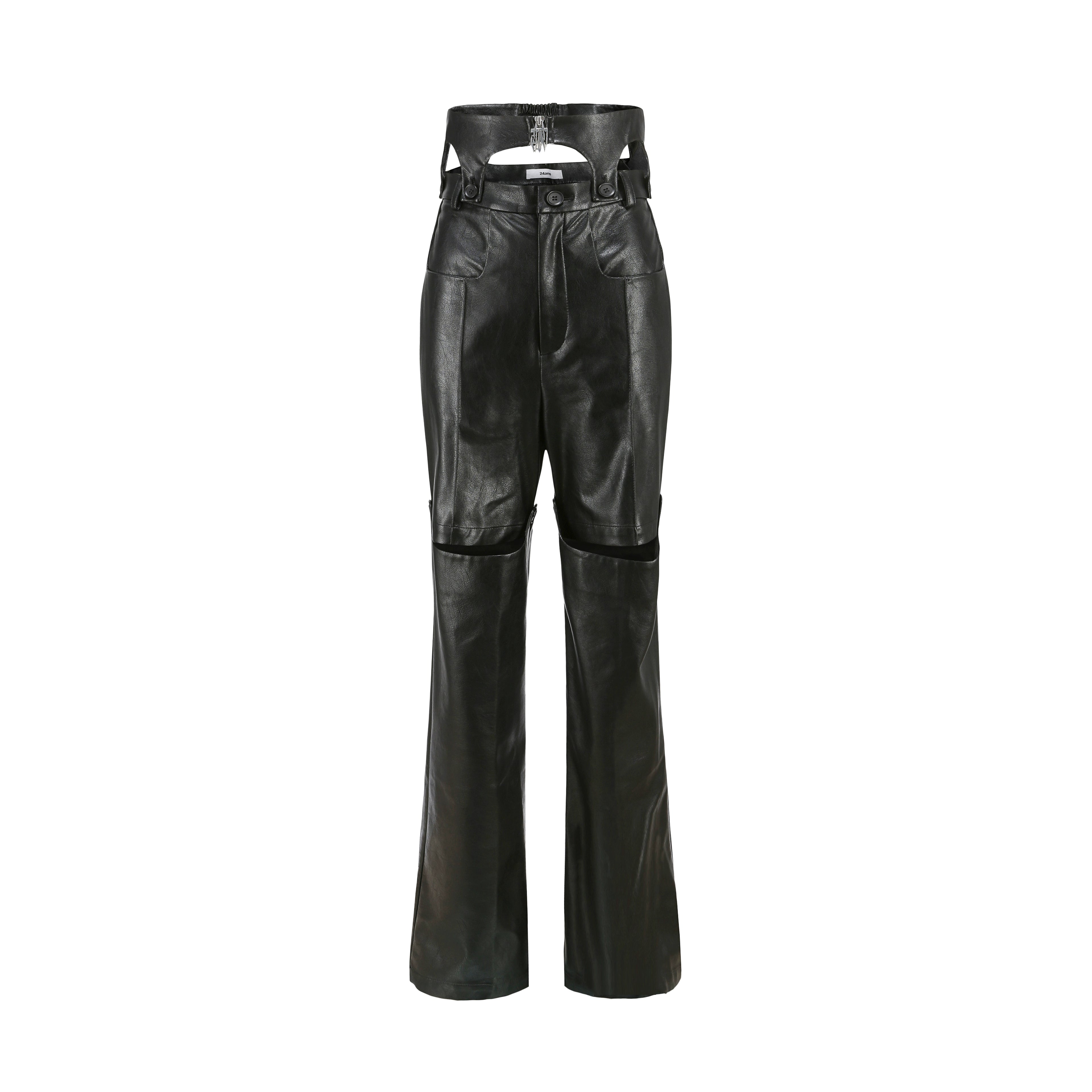 24ans Double Cut Leather Pants Spring 2024 MISSTT