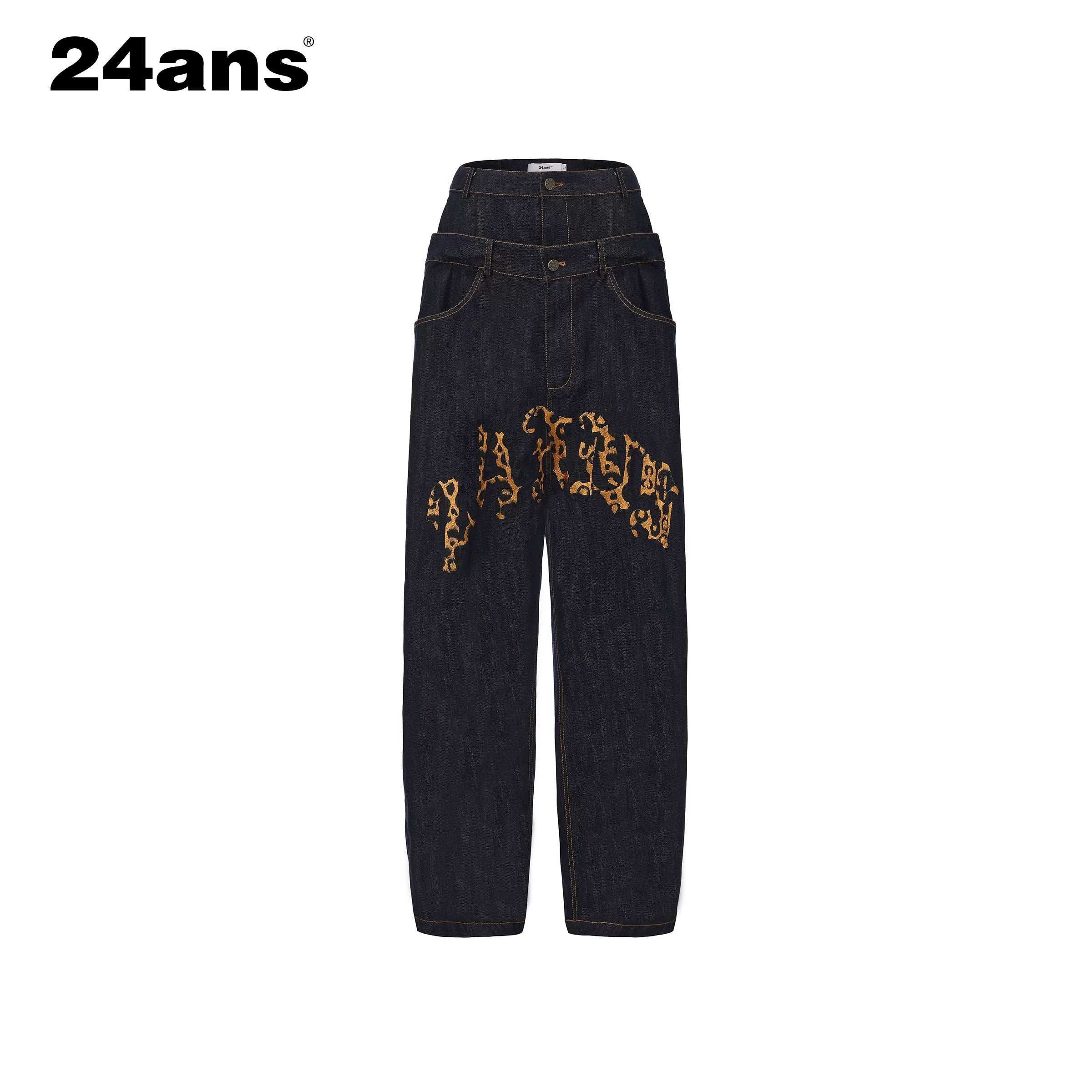 24ans_Double_Waist_Drop_Crotch_Embroidered_Jeans_MISSTT