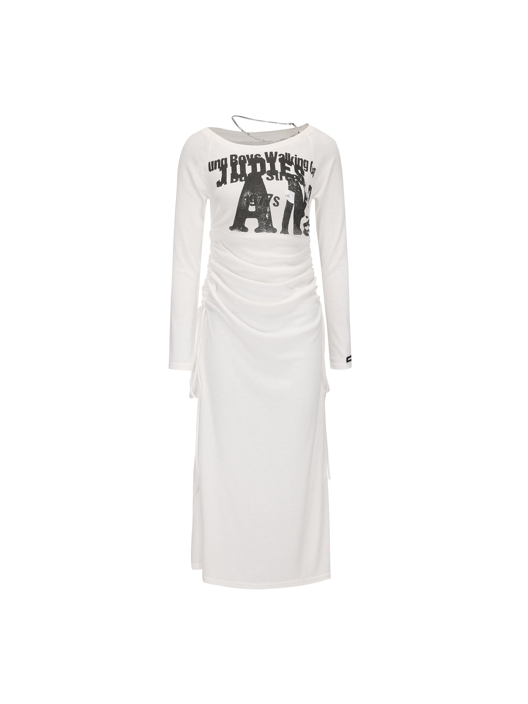 24ans Draped Neckline Chain Detail Dress MISSTT