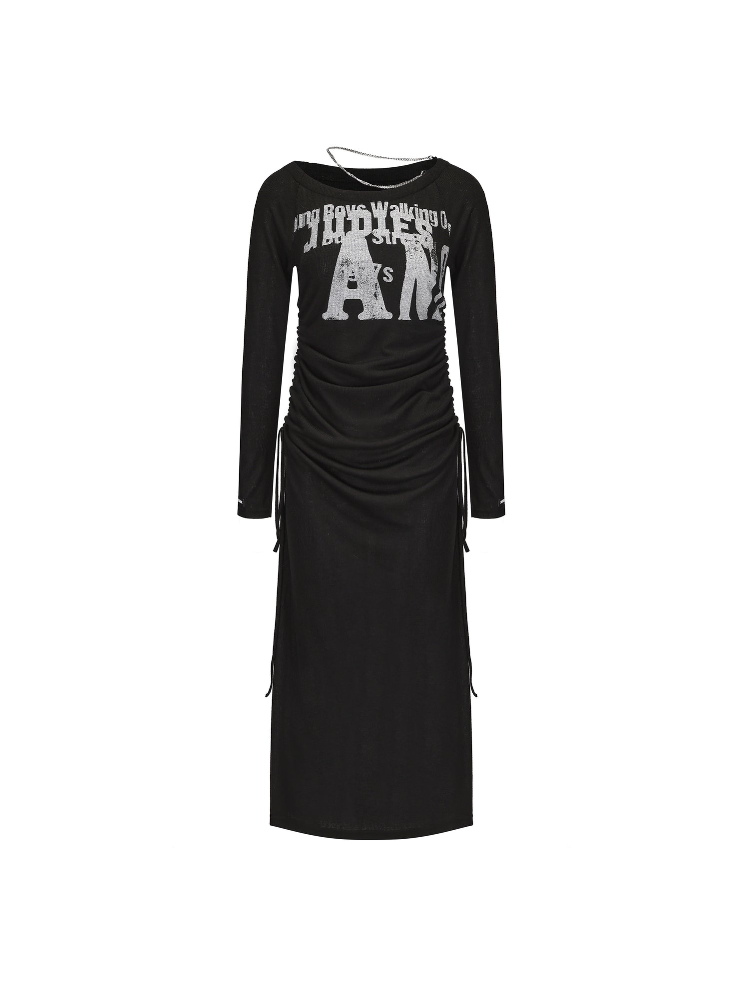 24ans Draped Neckline Chain Detail Dress MISSTT