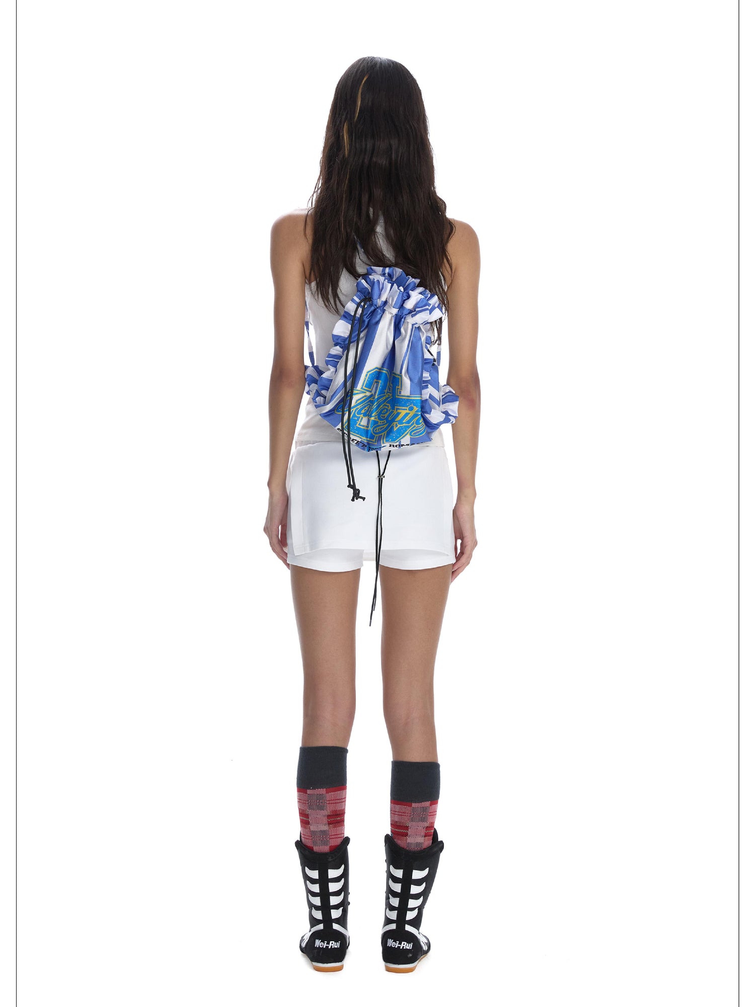 24ans Drawstring Backpack In Blue And Red