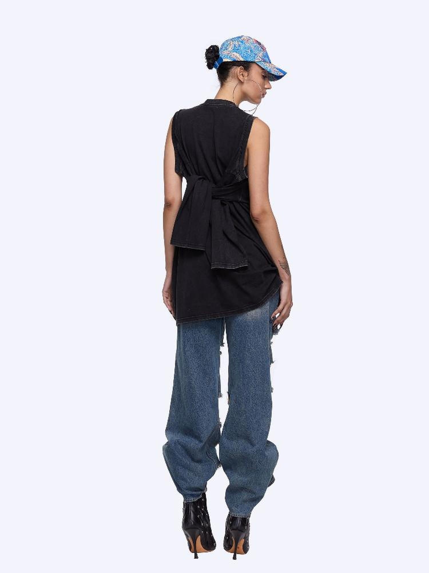 24ans Durable Cotton Blend Street Punk Graphic Loose Fit Unisex Red Black T-Shirt