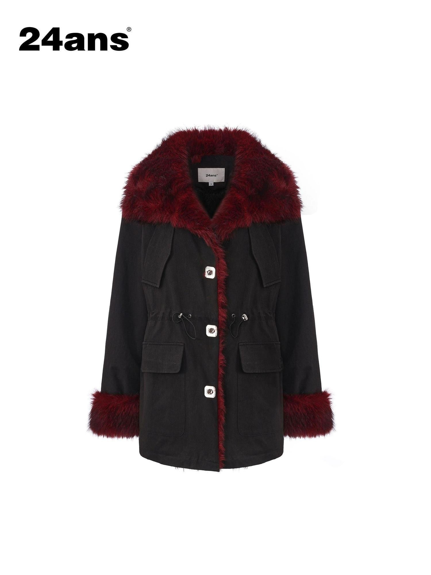 24ans Edgy Punk Street Long Sleeve Regular Fit Unisex Olive Black Jacket