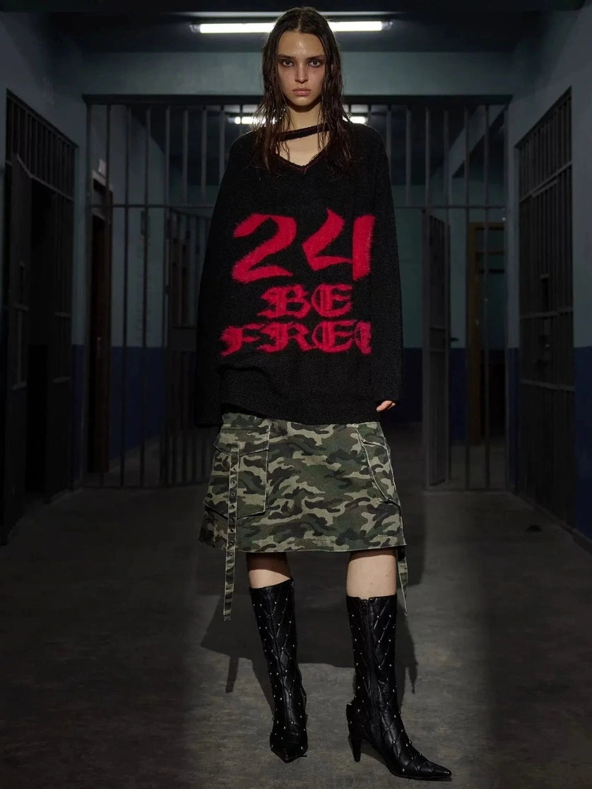 24ans Embroidered Badge Hooded Sweatshirt With Leopard Print Hoodies/Sweatshirt