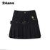 24ans Embroidered Letter Racing Shirt And Skirt Set MISSTT