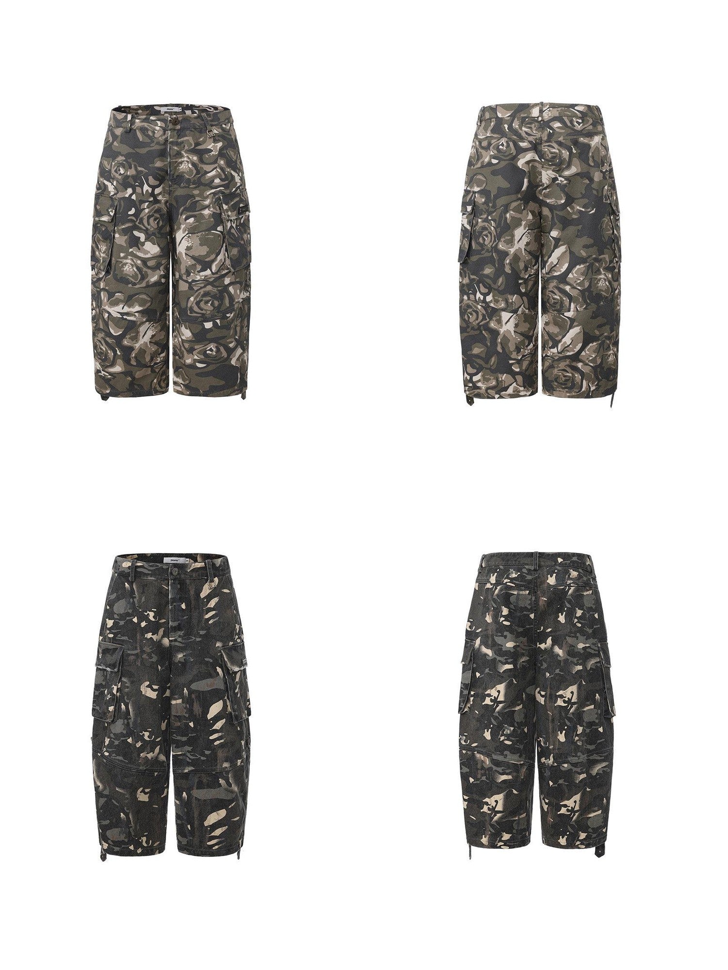 24ans Enzyme Washed Hand Distressed Custom Camo Women&