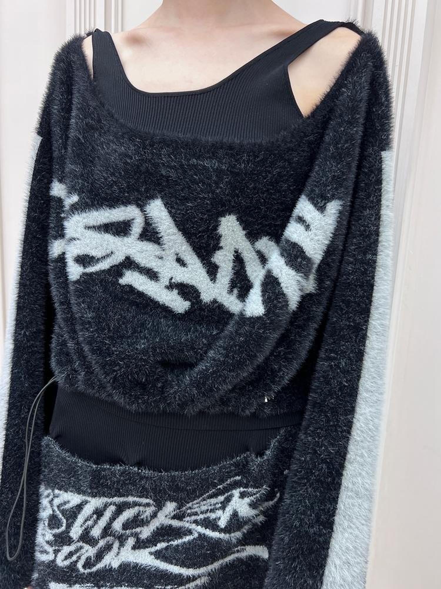 24ans Faux Two Piece Knit Set With Fleece Lining V-Neck T-Shirt Long Sleeve